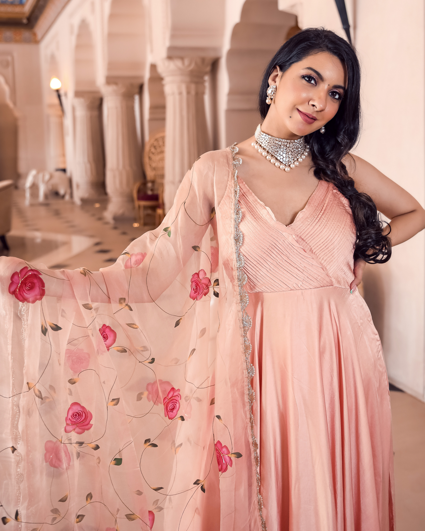 Velvet Mist Handpainted Suit Set Quick Cart