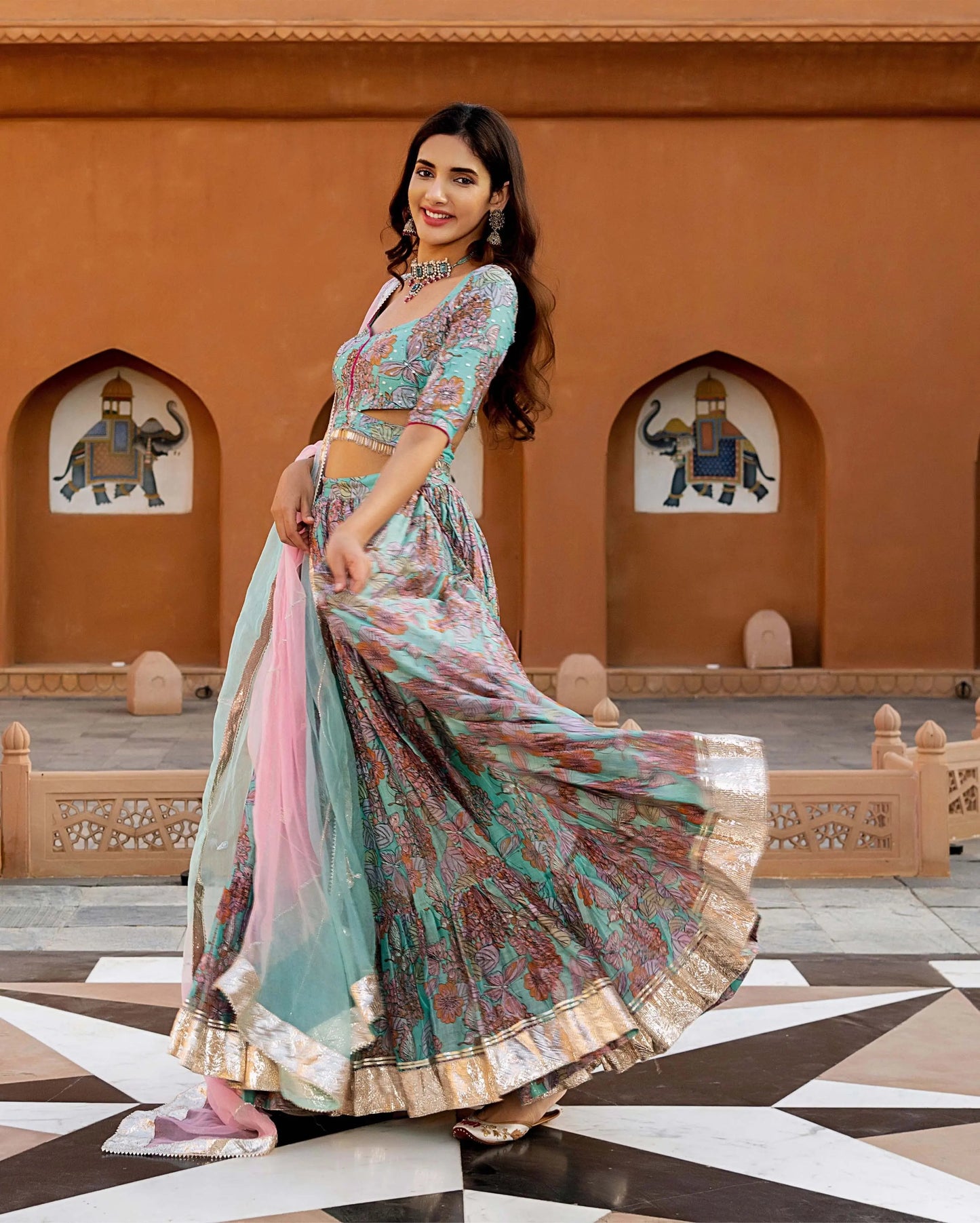 Sangini Chanderi Lehenga Set My Store