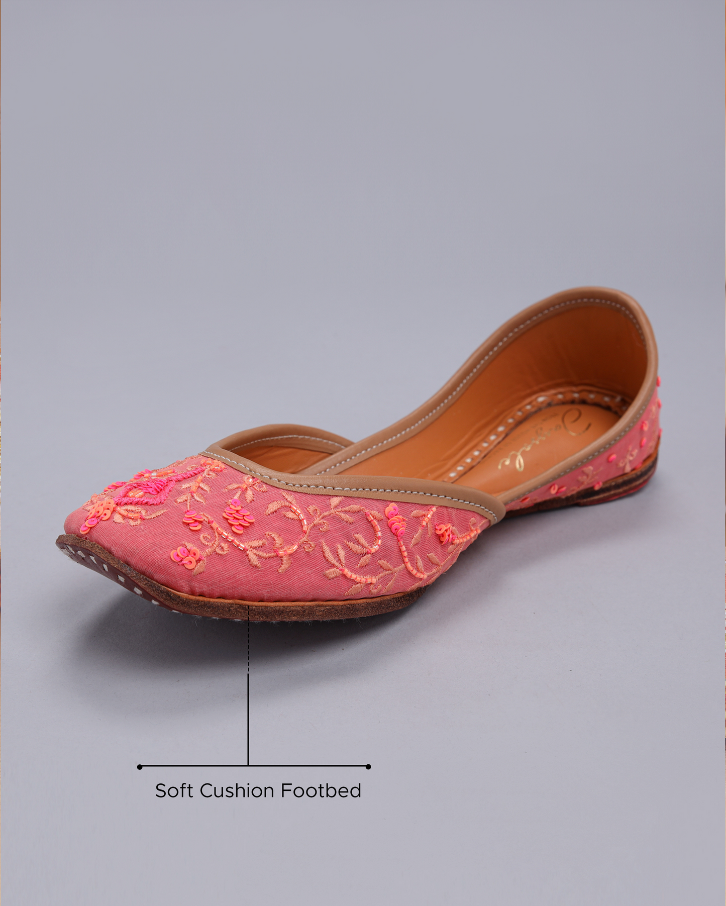 Tinsel Pink Handcrafted Jutti My Store