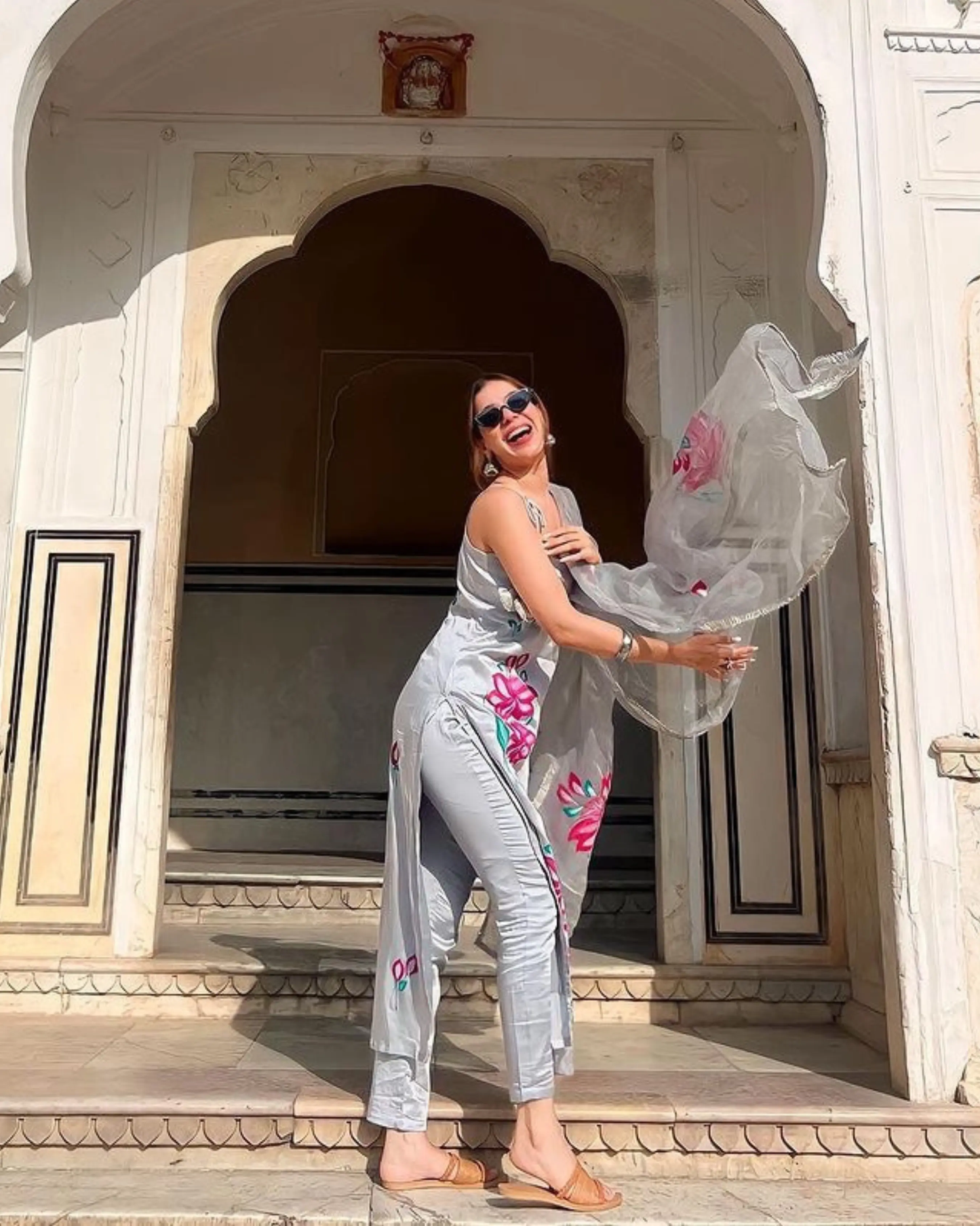 Arabic Grey Handpainted Suit Set My Store