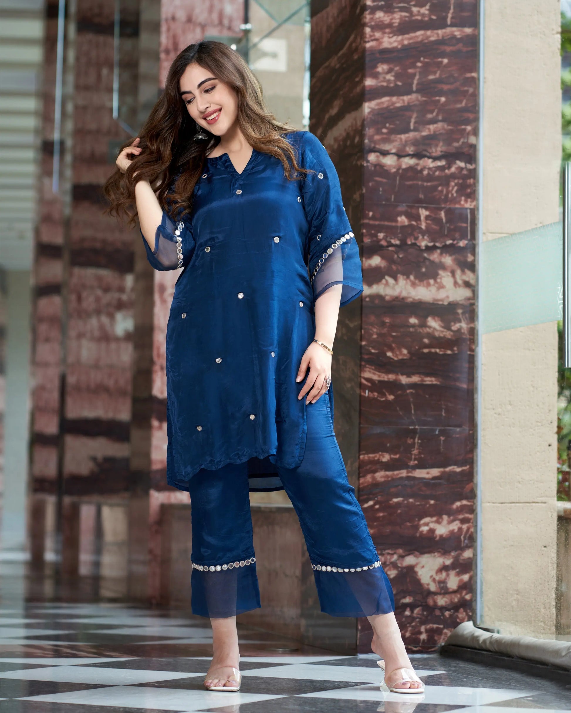 Shilp Blue Embroidered Silk Kurta Set My Store