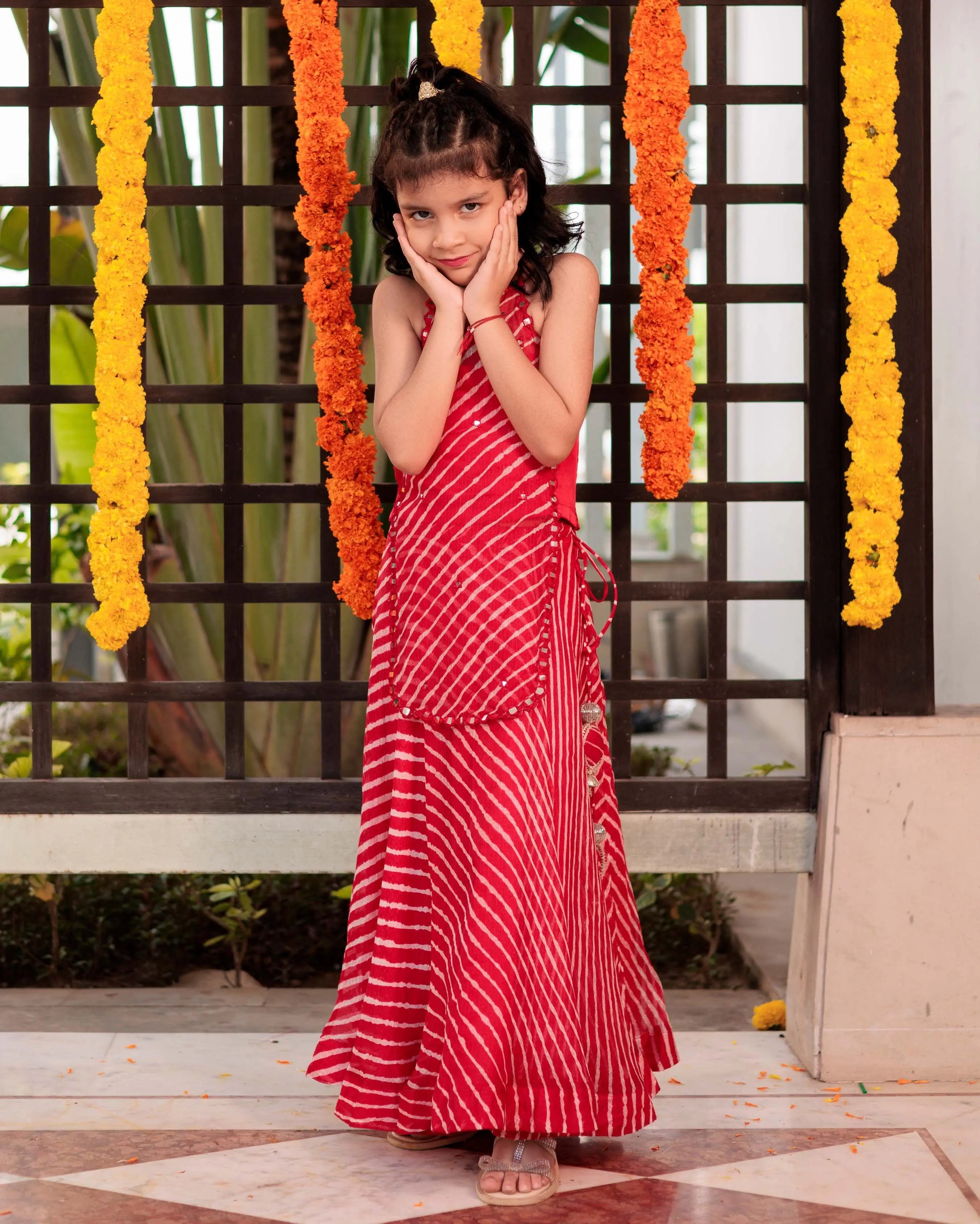 Lehriya Lush Red Doria Coord Set My Store