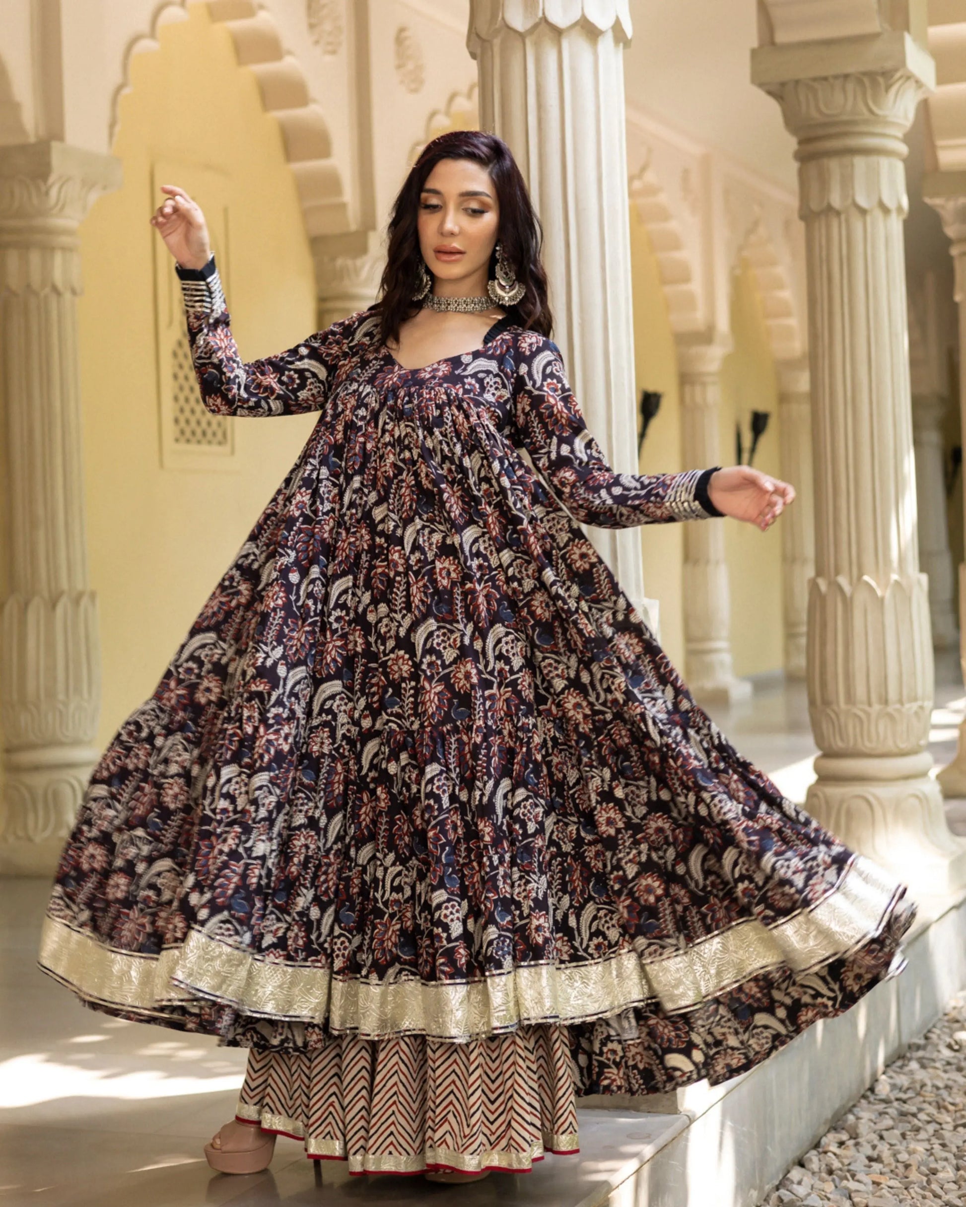 Vaniki Handblock Tier Sharara Set My Store