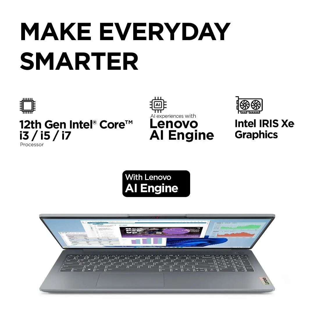 Lenovo IdeaPad Slim 3i, 39.62cms | 8GB RAM+512GB SSD | Intel Core i3-1215U (82RK019DIN) My Store