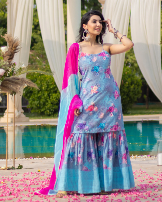 Blooming Fairy Embroidered Sharara Set My Store