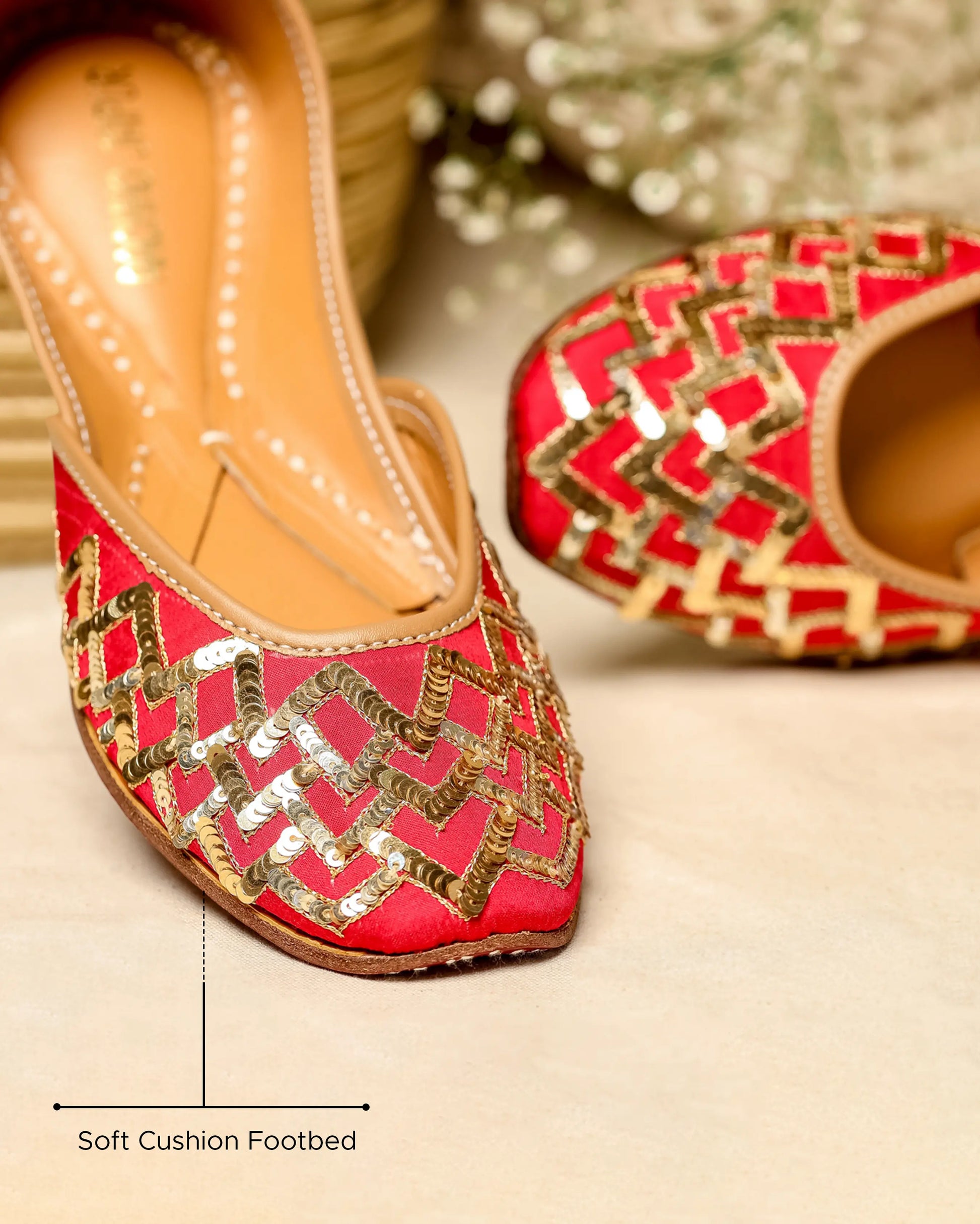 Red Mahogany Handcrafted Jutti My Store