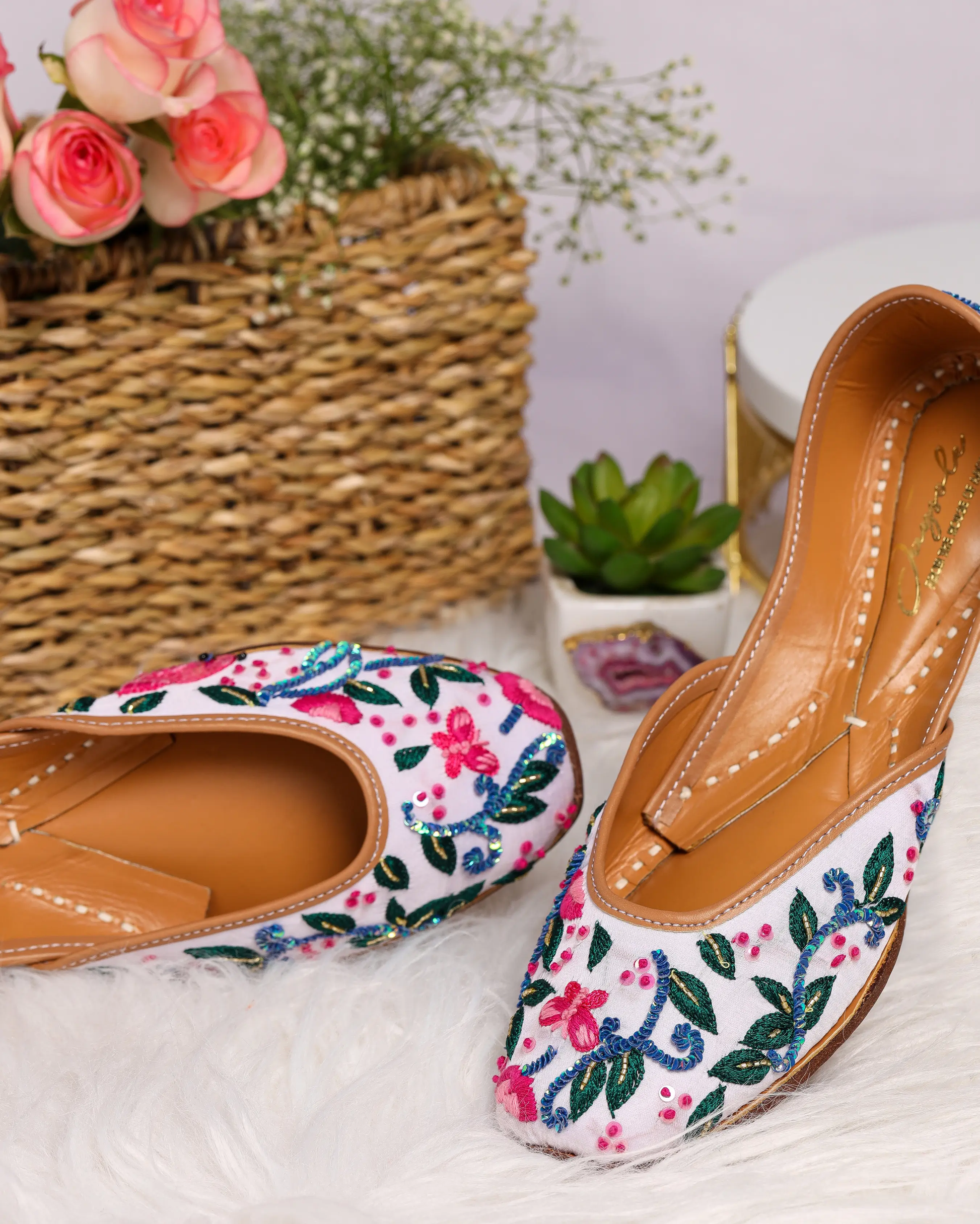 Pink Butterfly Handcrafted Jutti My Store