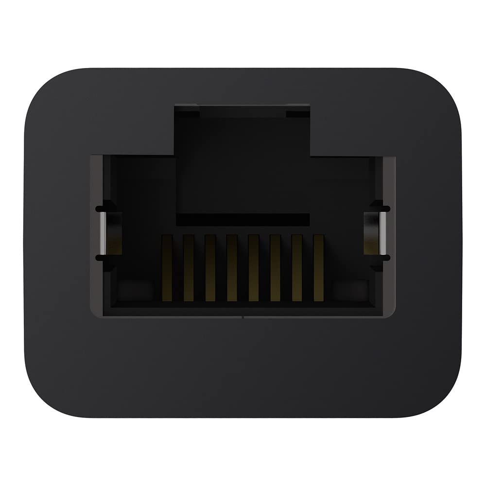 Belkin Type-C to RJ45 Gigabit Ethernet Network Adapter, RJ45 LAN Wired Adapter with 10/100/1000 Speed for Ultrabook, Chromebook, Laptop, Desktop and iPad, Plug & Play - Black