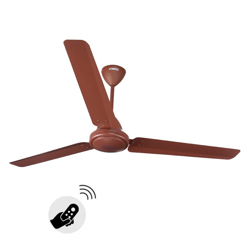 Atomberg Efficio Energy Saving 5 Star Rated 1400 mm 1400 mm BLDC Motor with Remote 3 Blade Ceiling Fan Matt brown