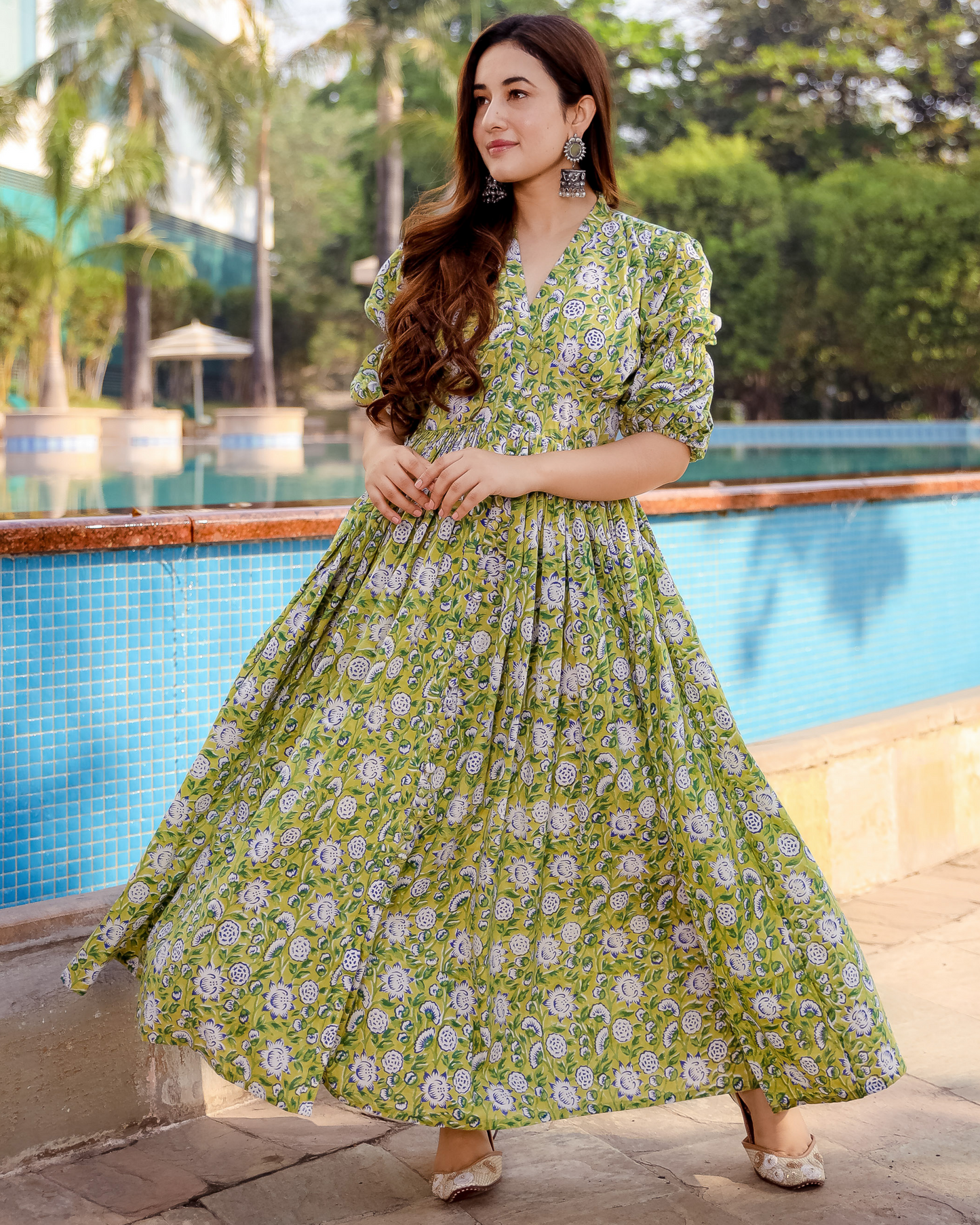 Spring Green Cotton Dress My Store