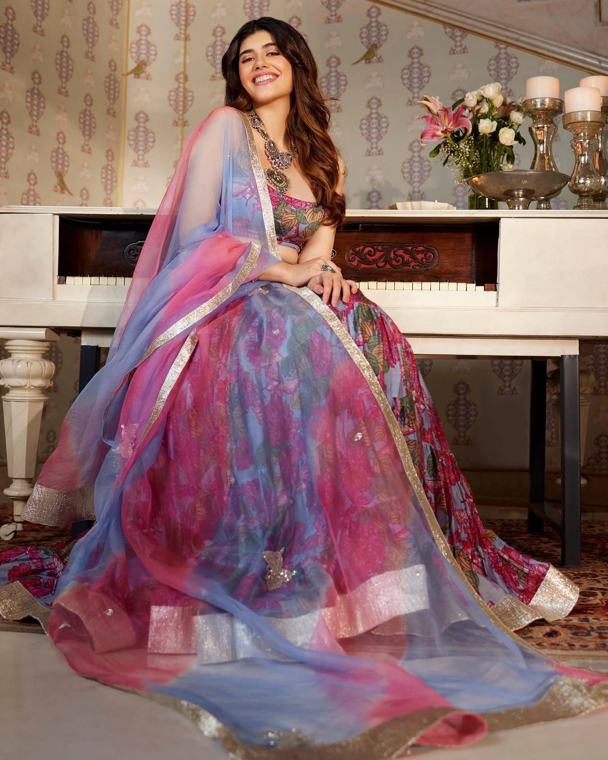 Khurshid Chanderi Lehenga Set My Store