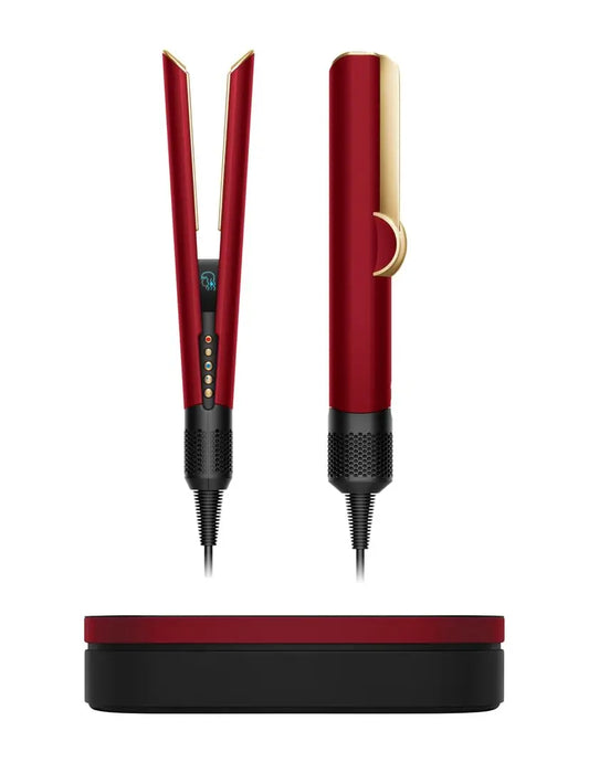 Dyson Airstrait Hair Straightener Red Velvet & Gold  Straightens with Air  No Hot Plates