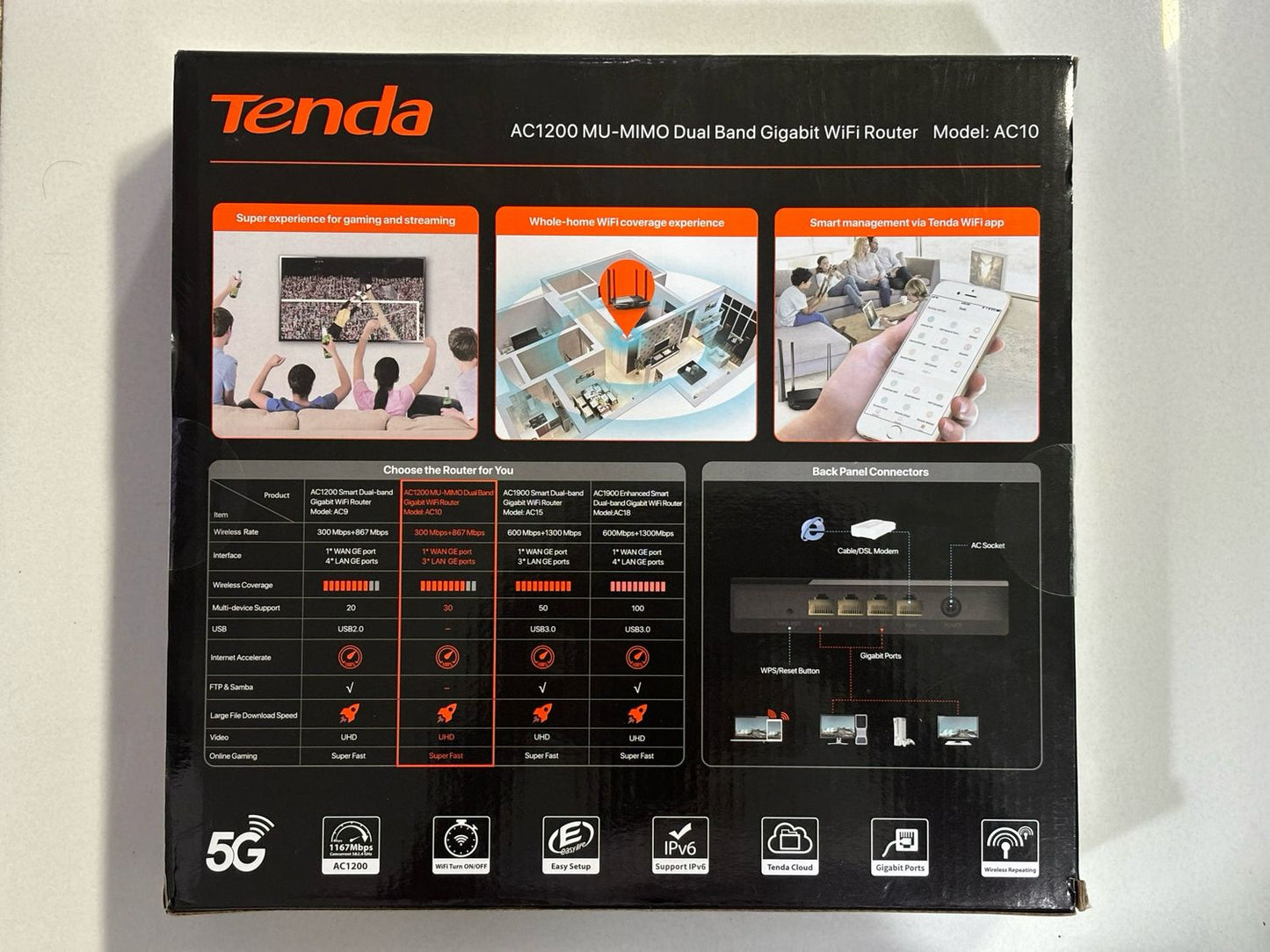 Tenda AC10 1200 Mbps 4 Antenna Dual Band Wireless Giga Router