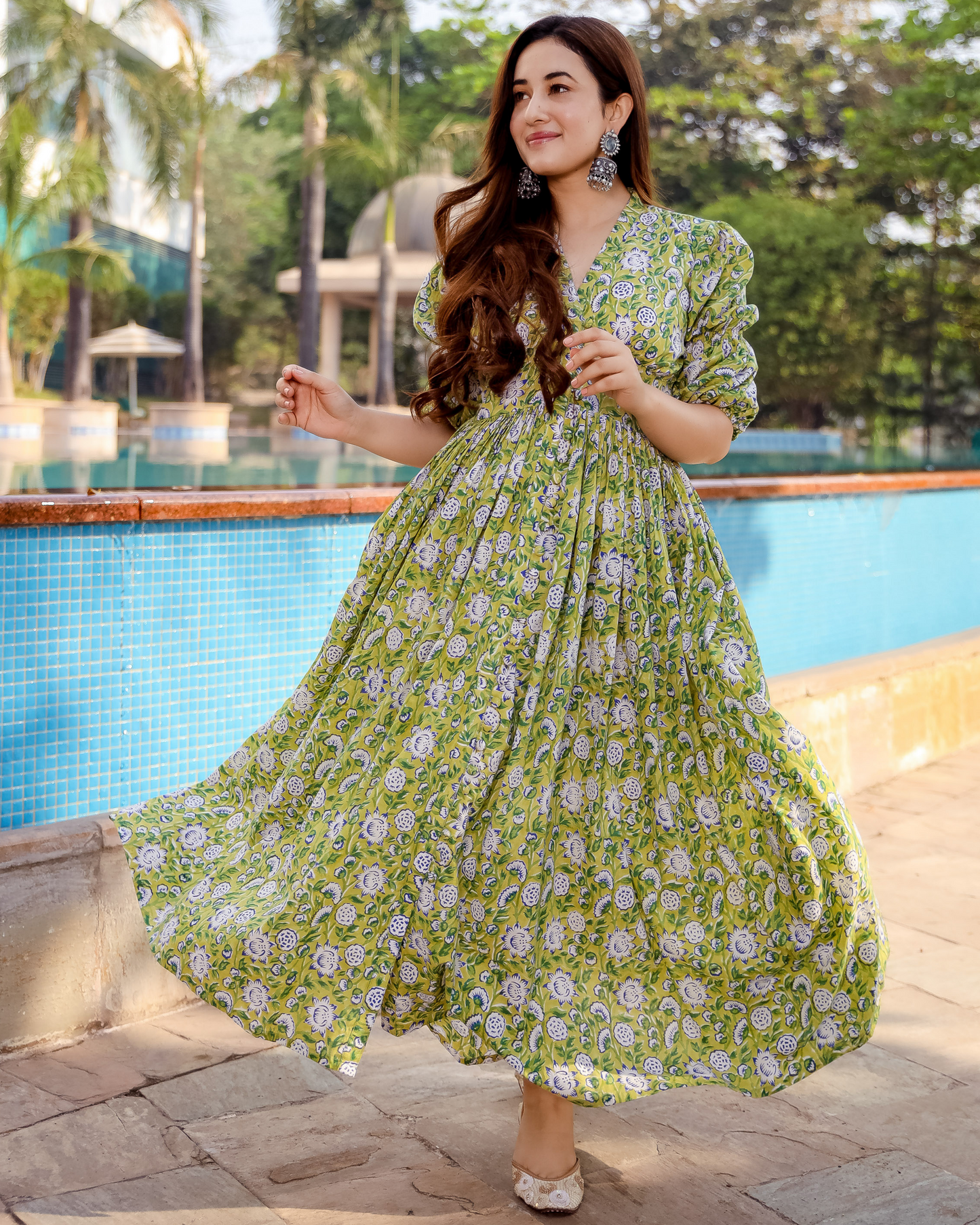 Spring Green Cotton Dress Quick Cart