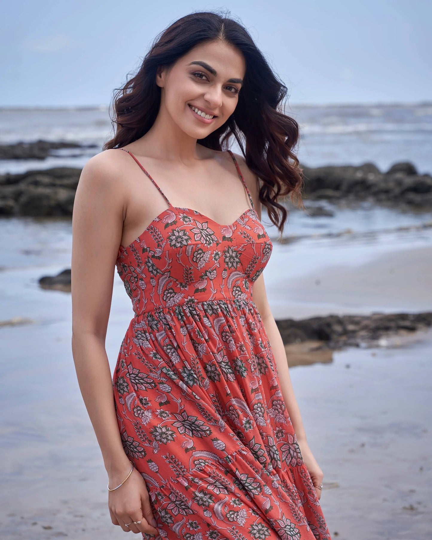 Finch Orange Printed Chiffon Dress My Store