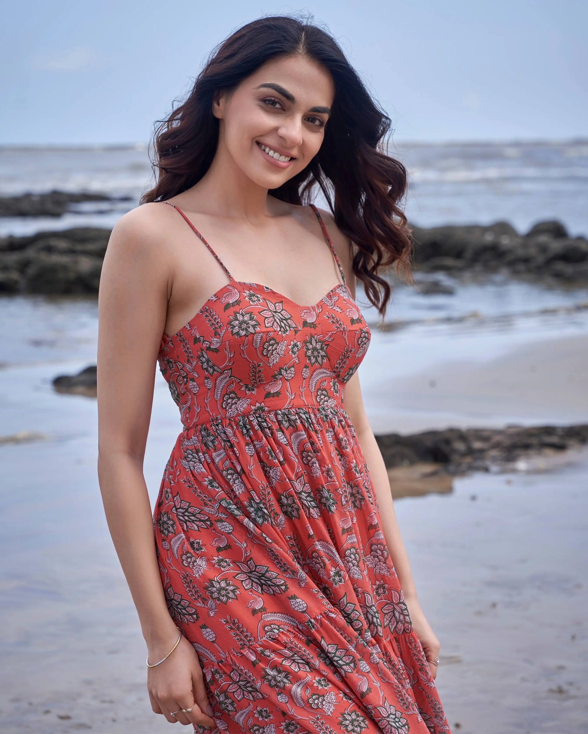 Finch Orange Printed Chiffon Dress My Store