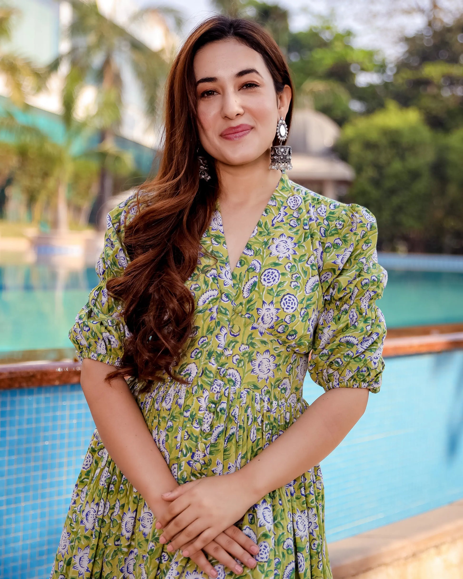 Spring Green Cotton Dress My Store