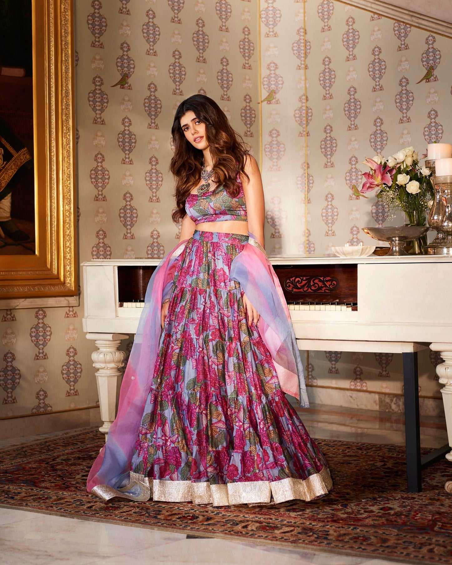 Khurshid Chanderi Lehenga Set My Store