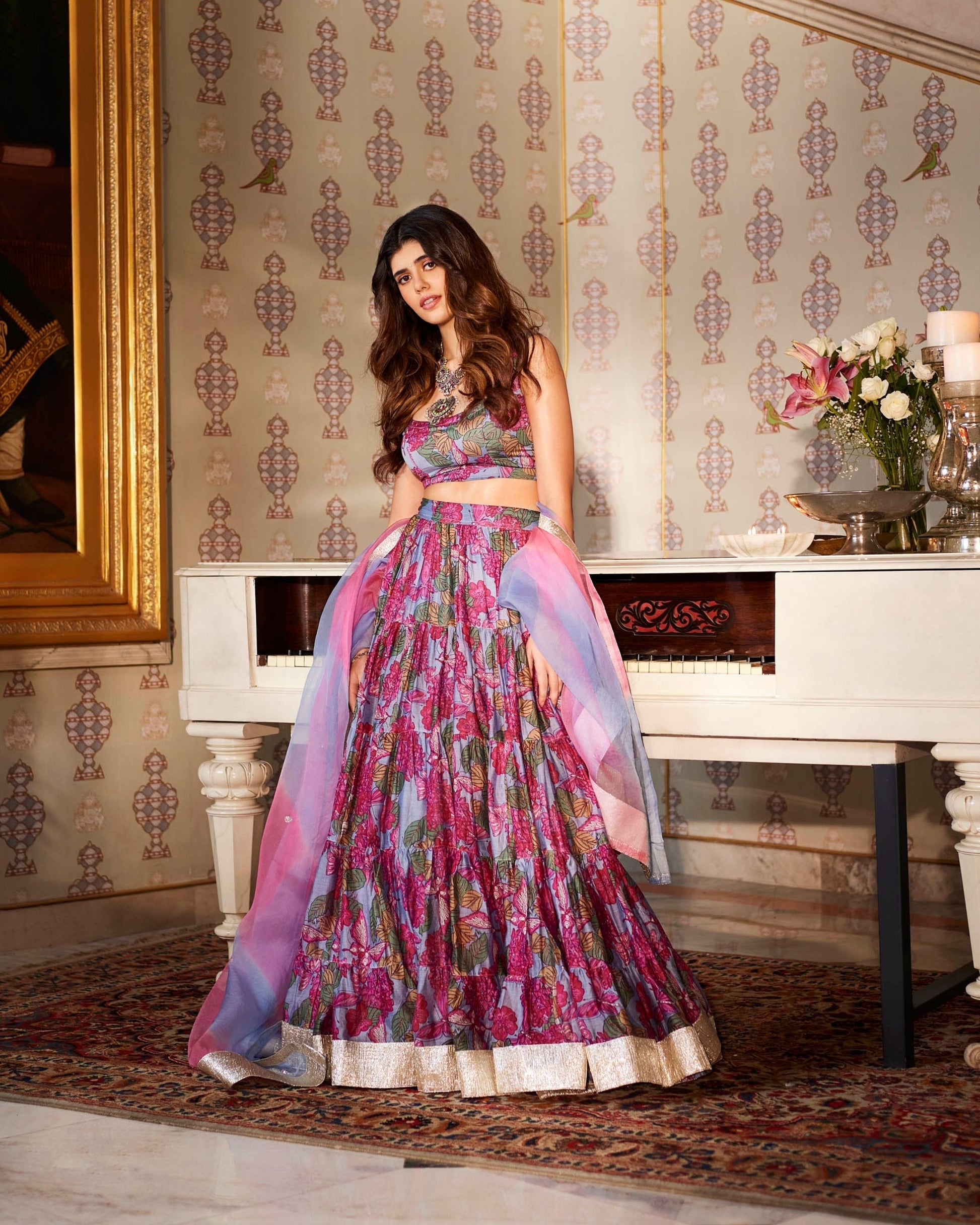 Khurshid Chanderi Lehenga Set My Store