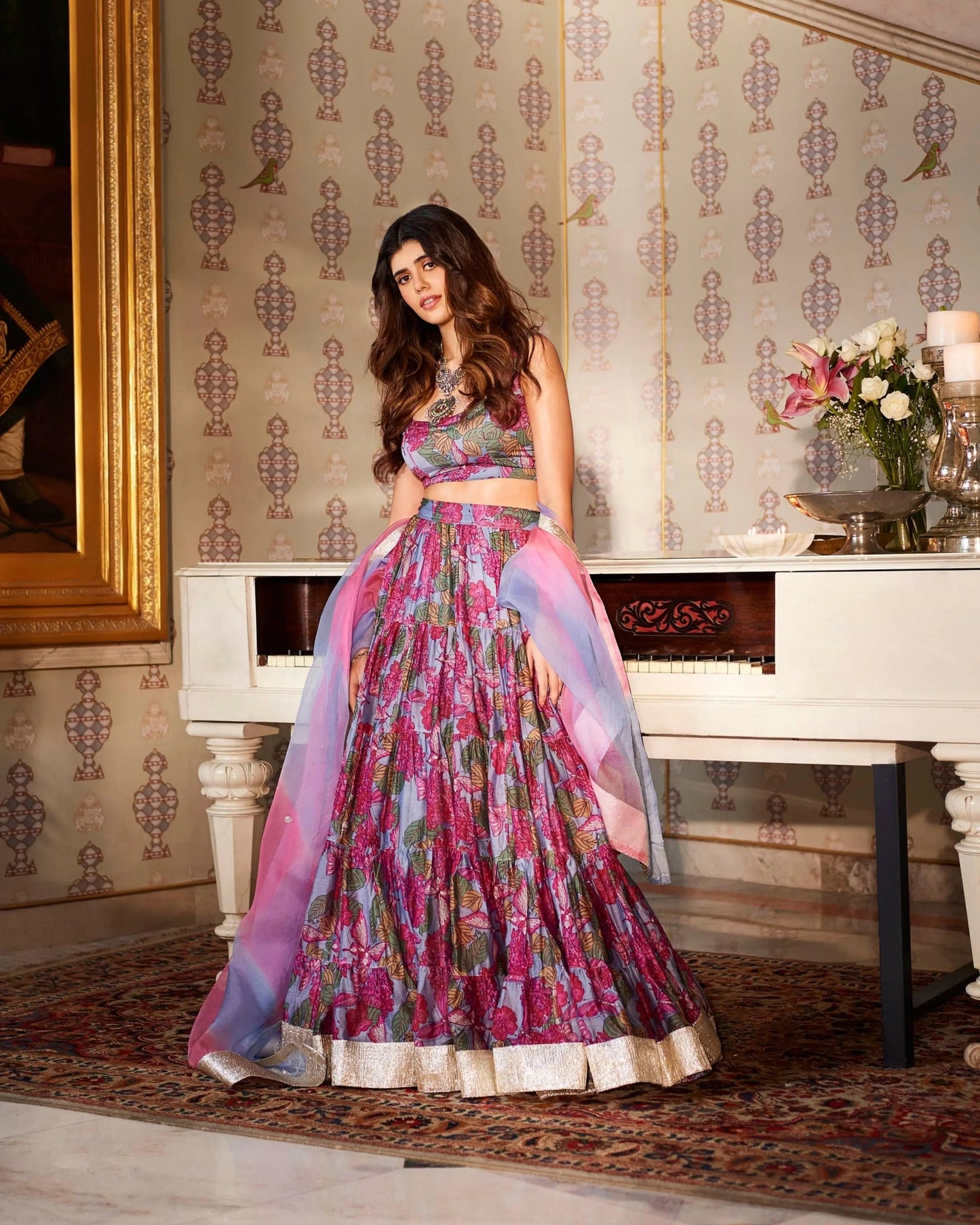 Khurshid Chanderi Lehenga Set My Store