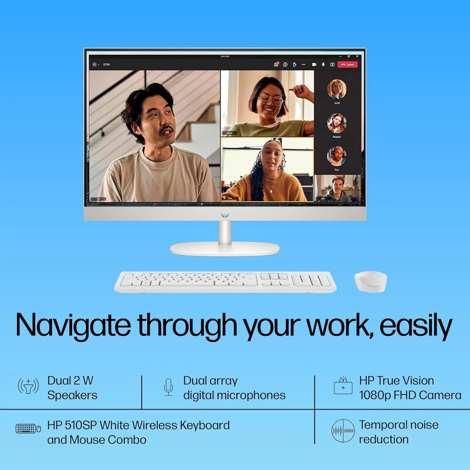 HP All-in-One 24-cr0901in 13th Gen  Intel Core i3 Processor/8GB RAM/512GB SSD/Win11/Intel HD Graphic Card/Microsoft Office Home 2024/Screen Inch 23.8/White