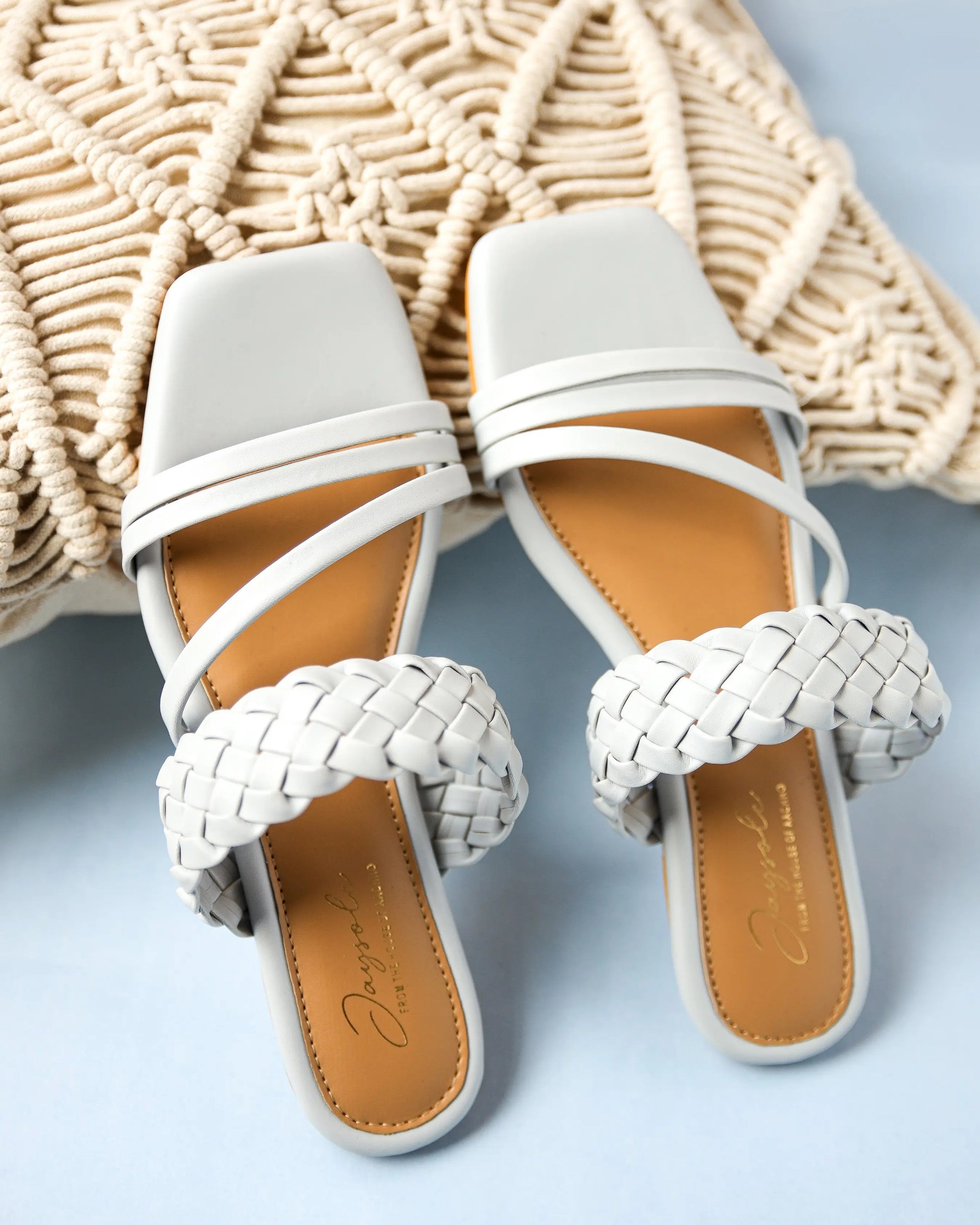 Sky Heart Open Toe Flats My Store