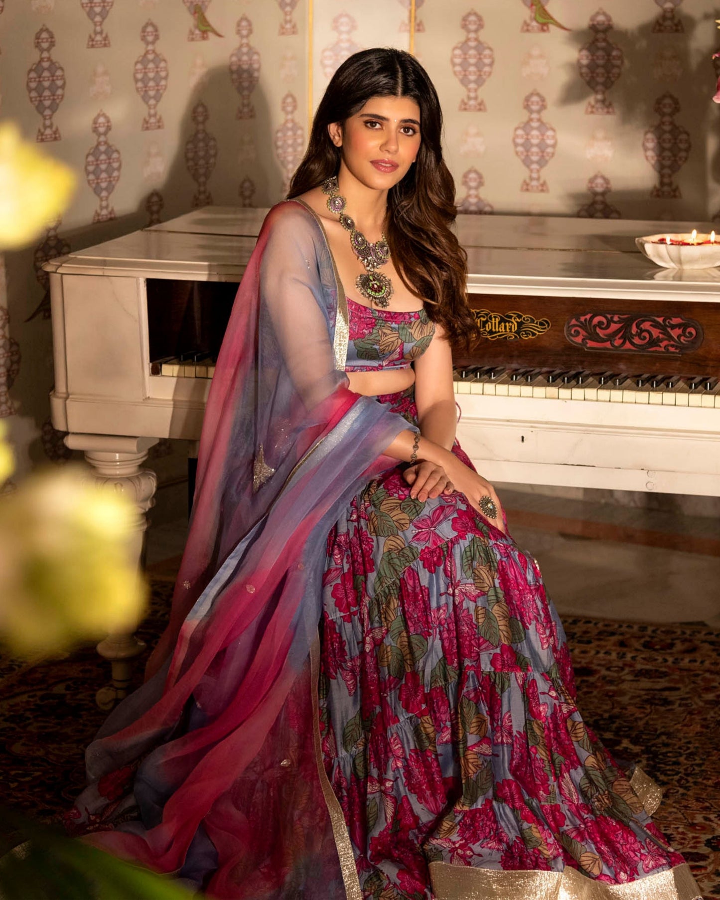 Khurshid Chanderi Lehenga Set My Store