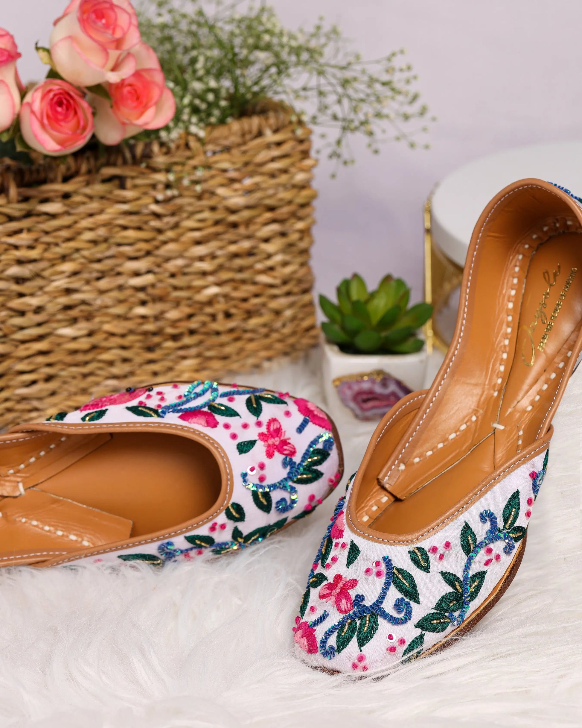 Pink Butterfly Handcrafted Jutti My Store