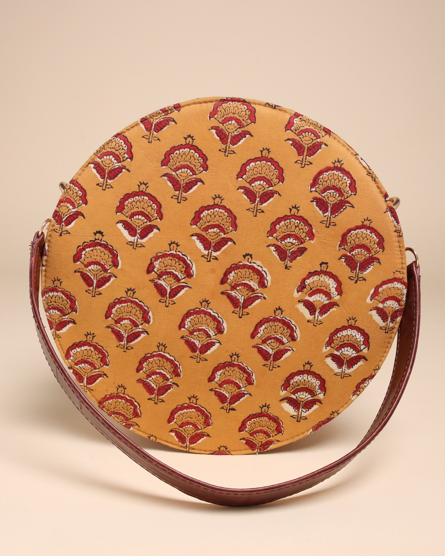 Mustard Yellow Cotton Blockprinted Sling Bag Quick Cart