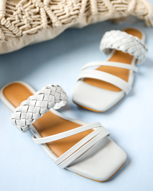 Sky Heart Open Toe Flats My Store