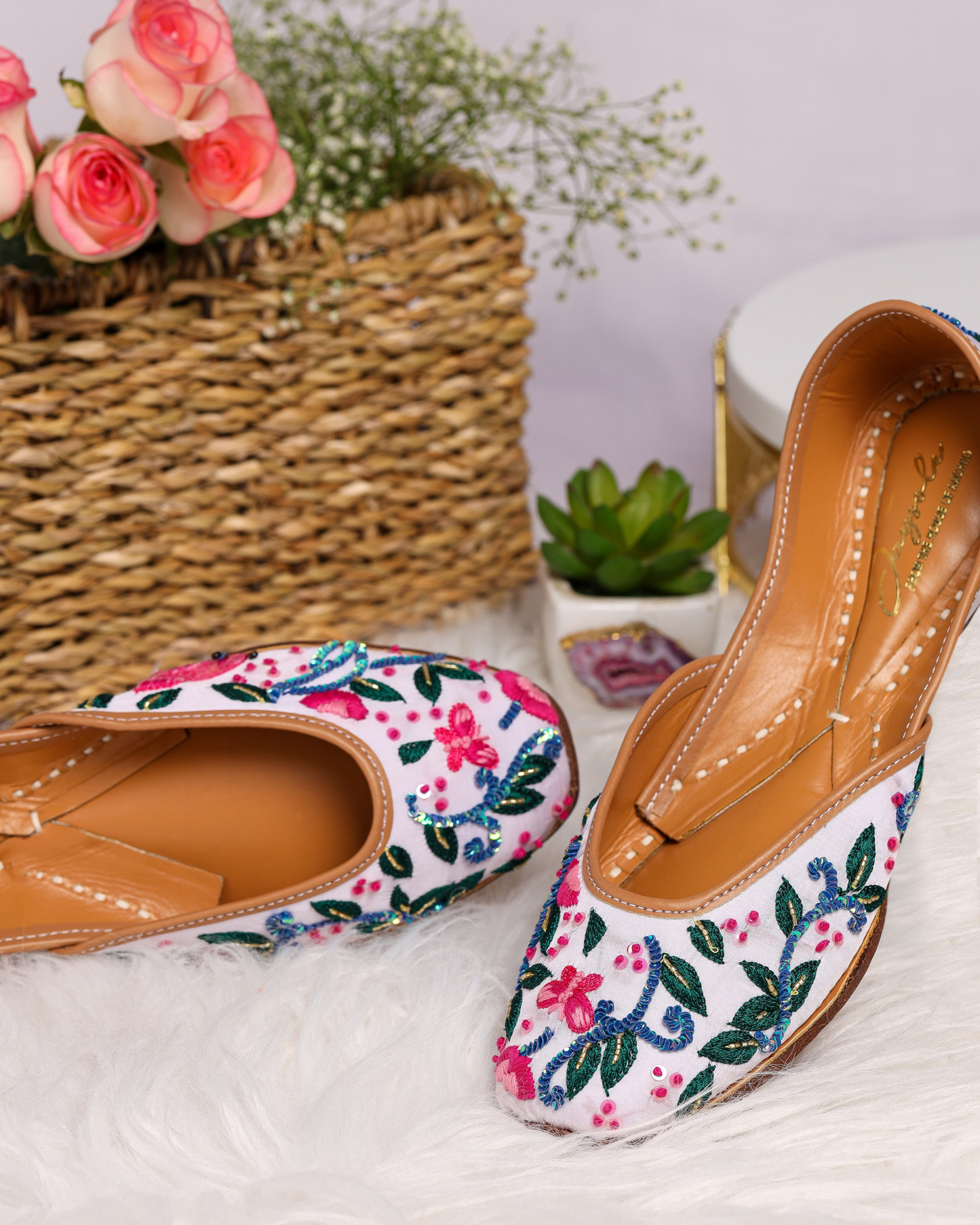 Pink Butterfly Handcrafted Jutti My Store