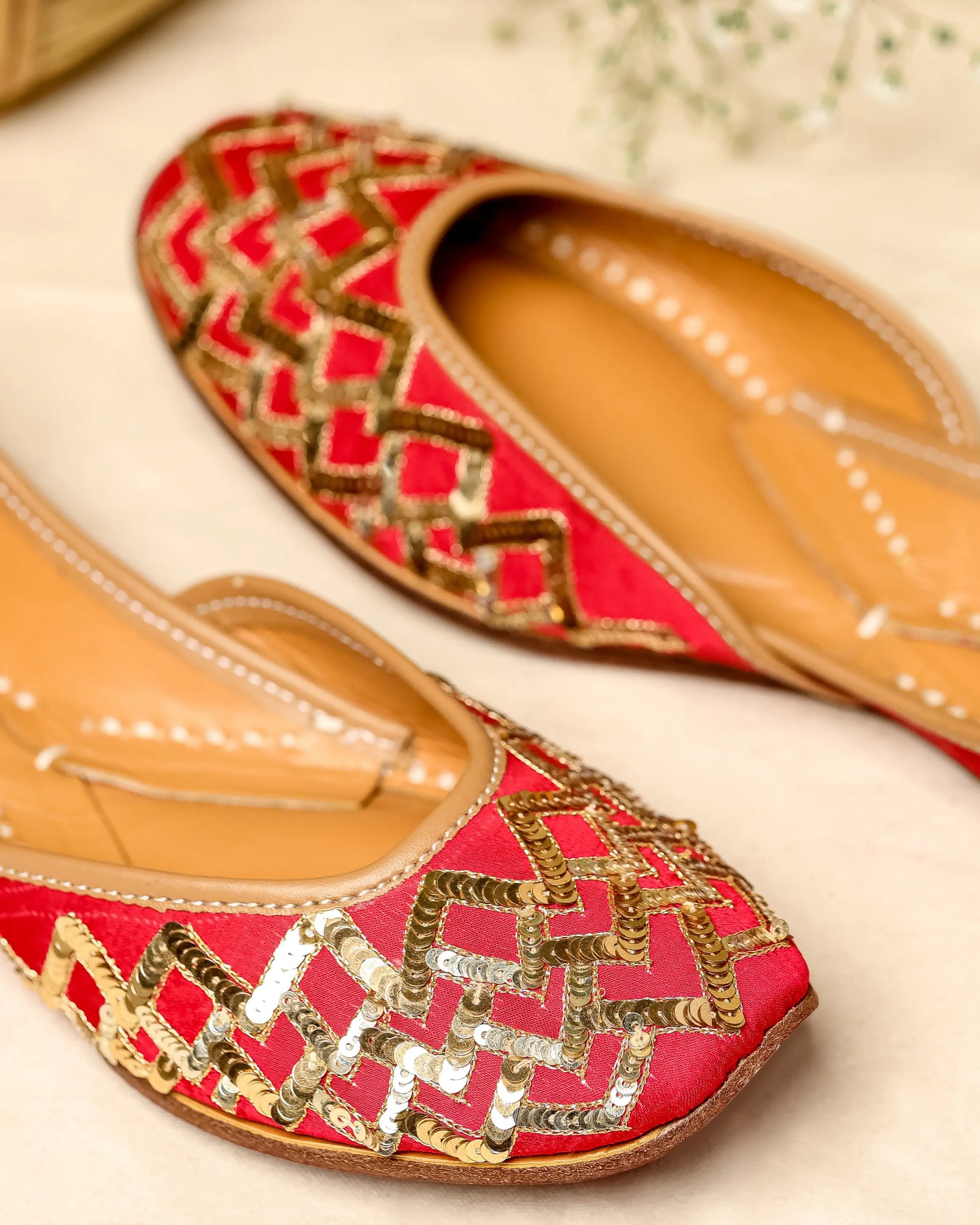 Red Mahogany Handcrafted Jutti My Store