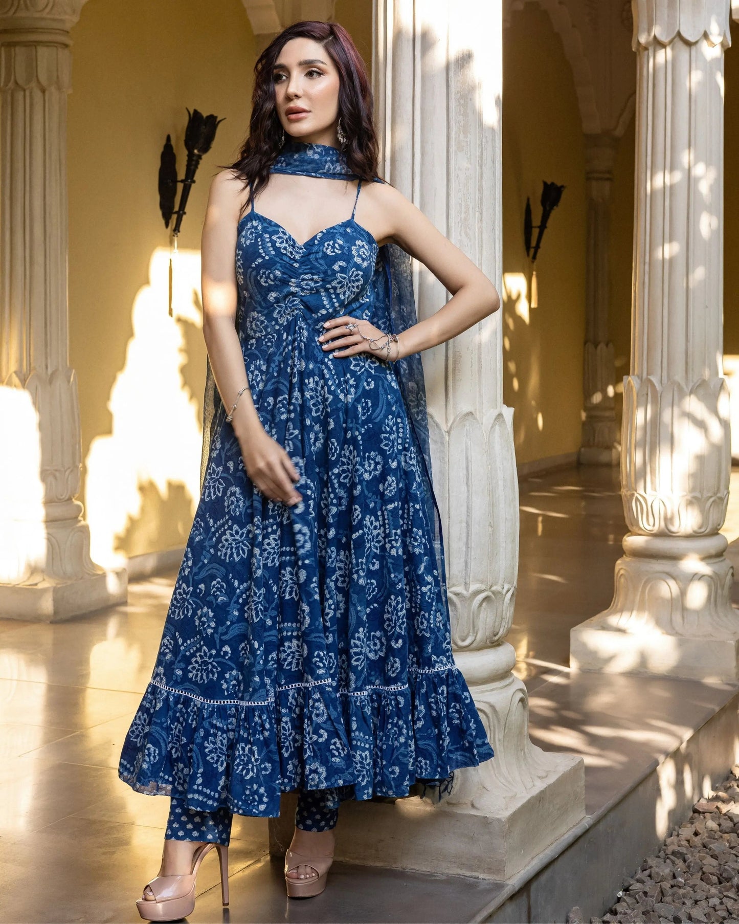 Hyena Handblock Tiered Suit Set My Store