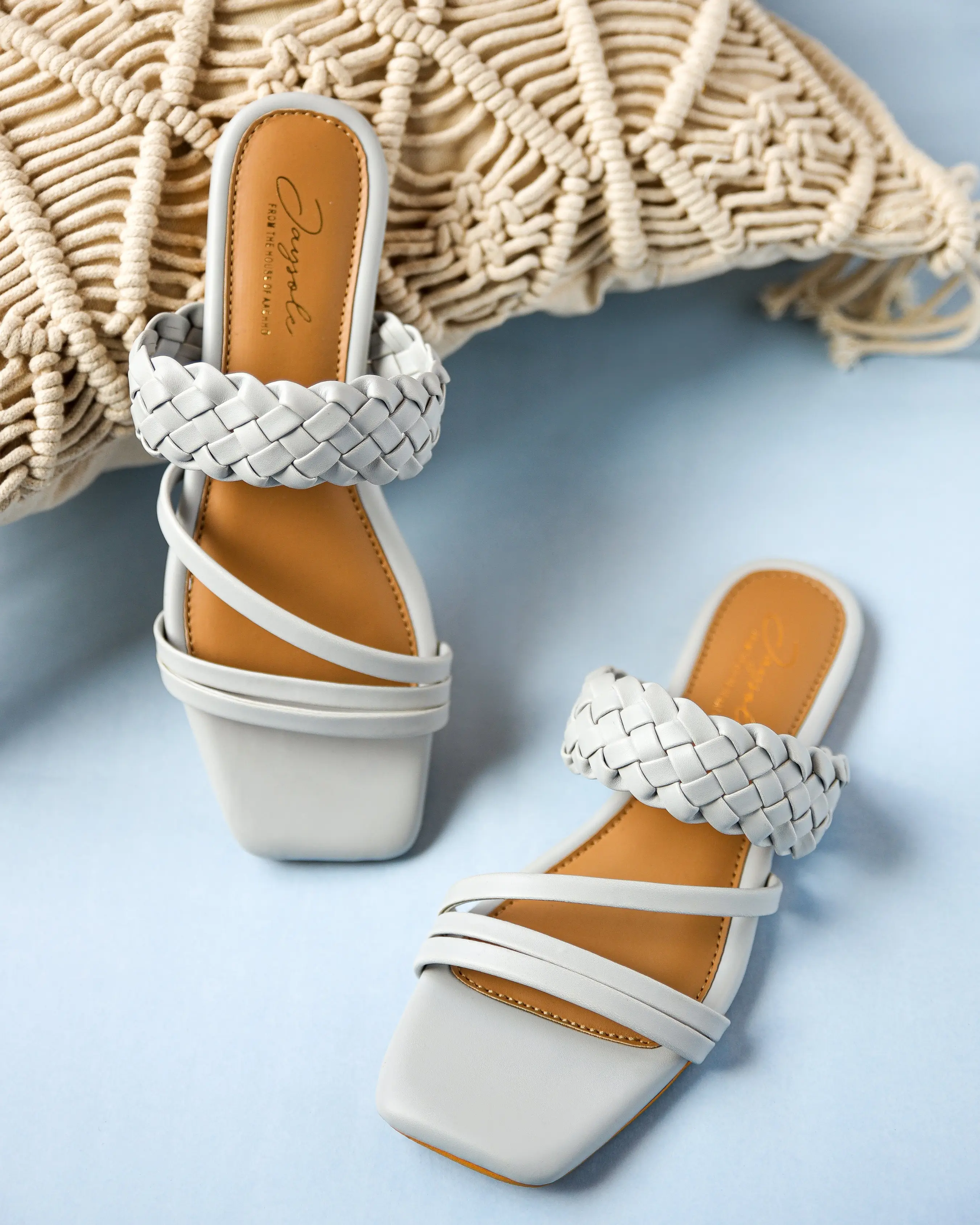 Sky Heart Open Toe Flats My Store