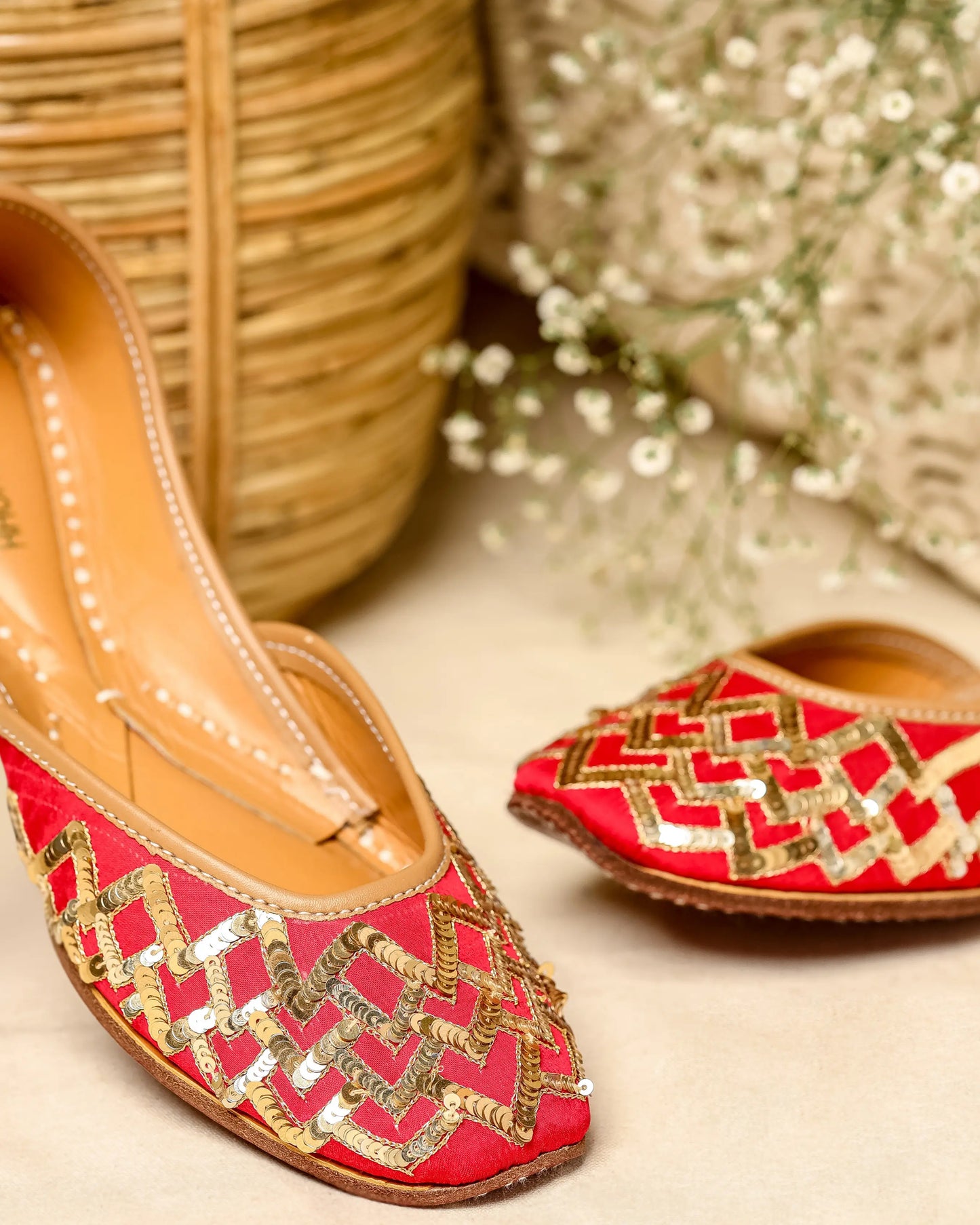 Red Mahogany Handcrafted Jutti My Store