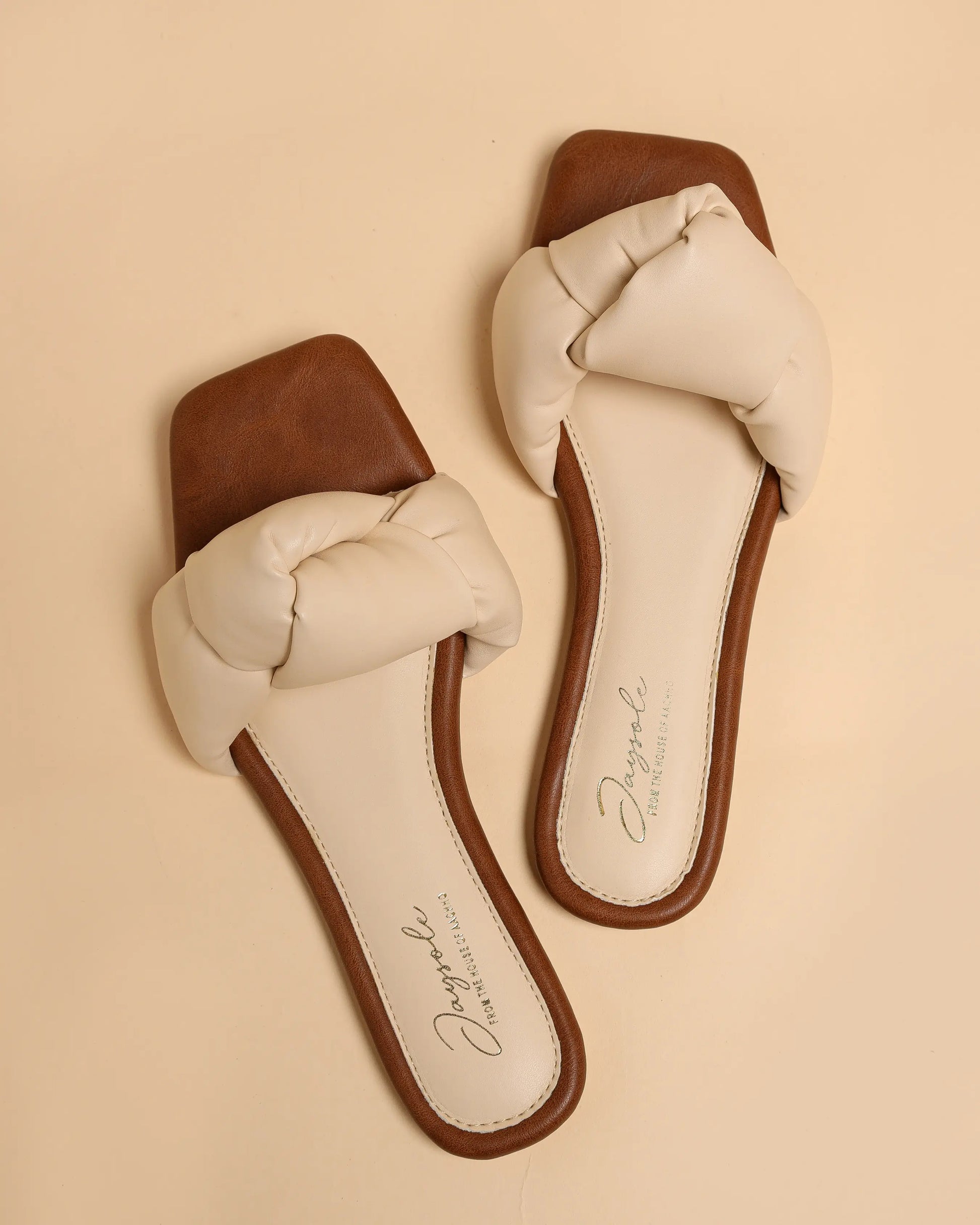 Camel Tale Knoted Flats My Store