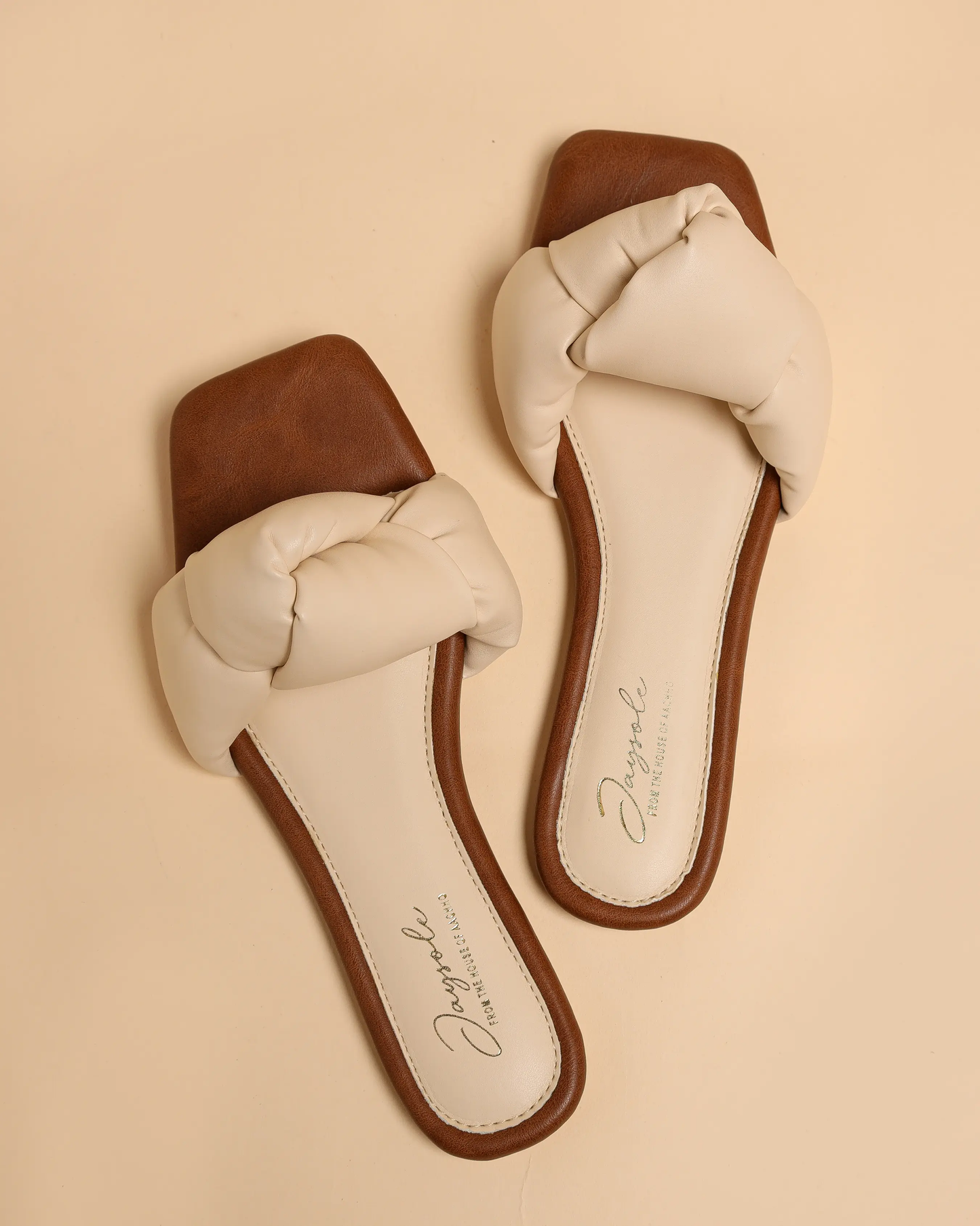 Camel Tale Knoted Flats My Store