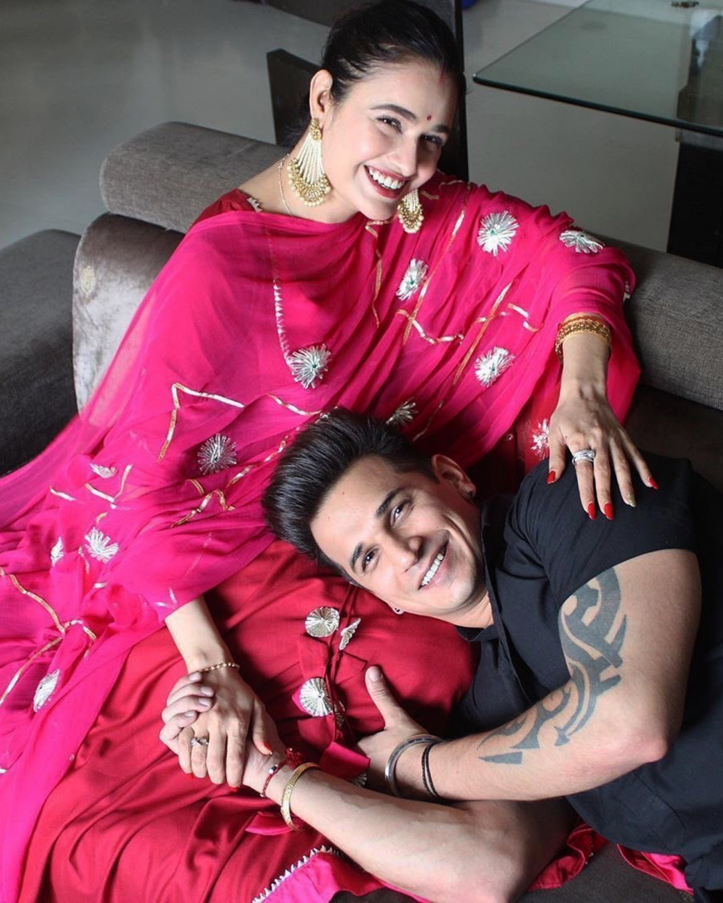 Maroon Pink Gotapatti Suit Set Quick Cart