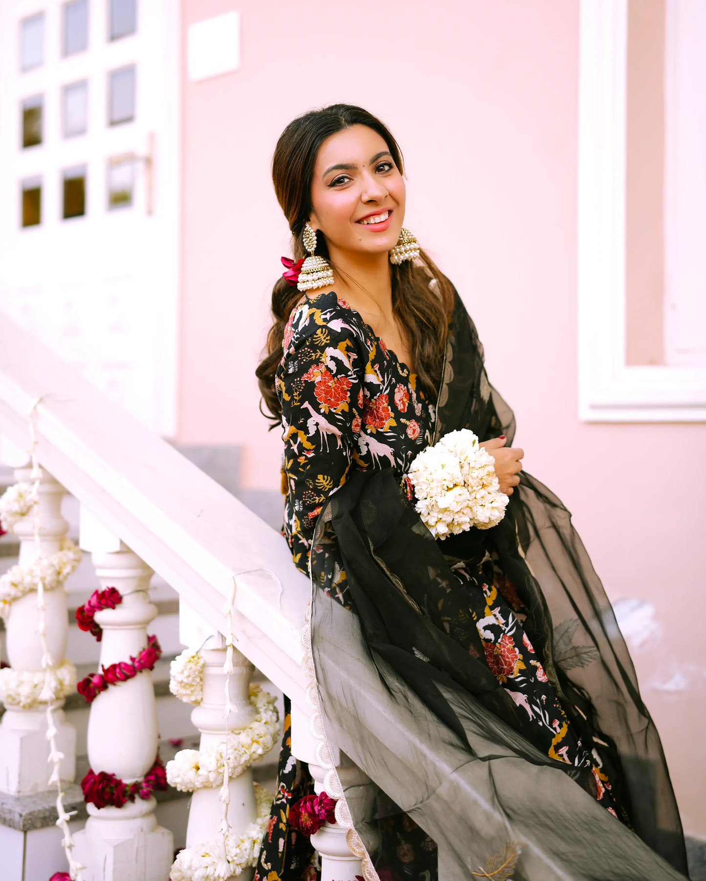 Nalini Black Printed Chanderi Suit Set My Store