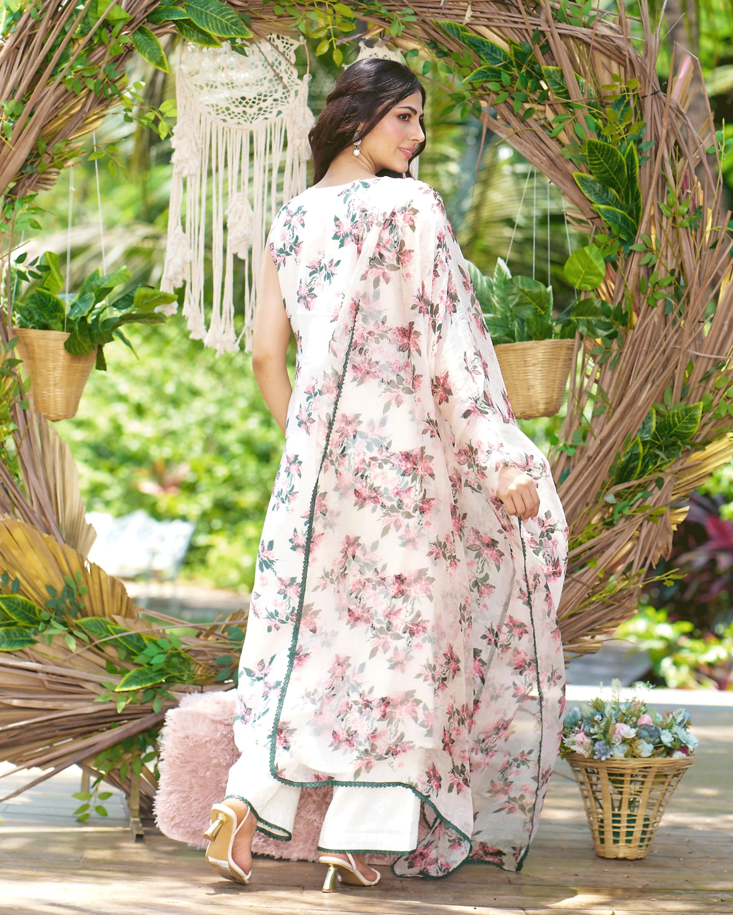 Rishika Off White Printed Silk Suit Set My Store