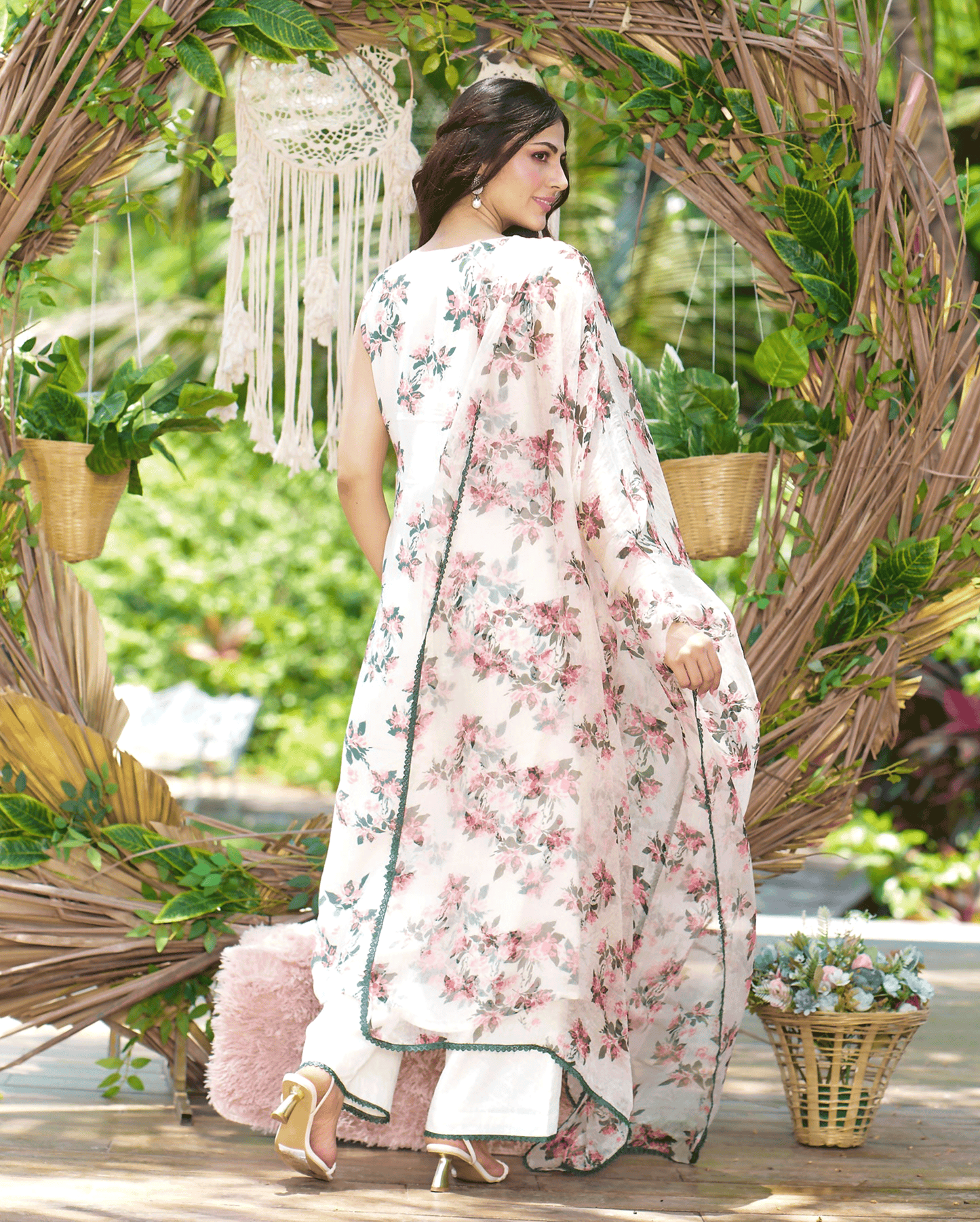 Rishika Off White Printed Silk Suit Set My Store