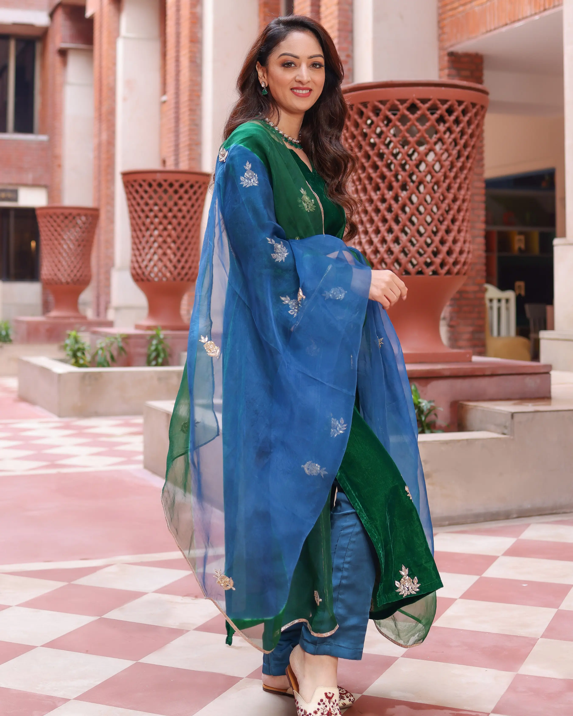 Classic Green Velvet Handcrafted Suit Set My Store