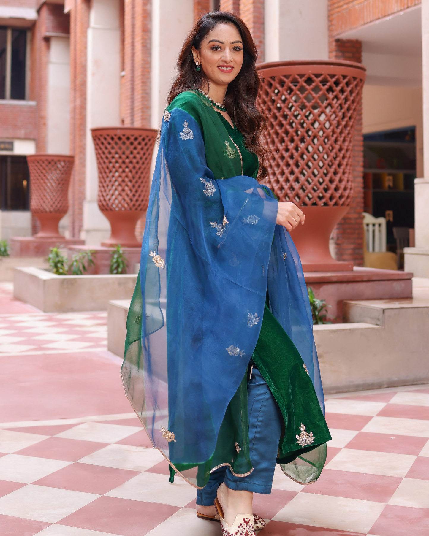 Classic Green Velvet Handcrafted Suit Set My Store