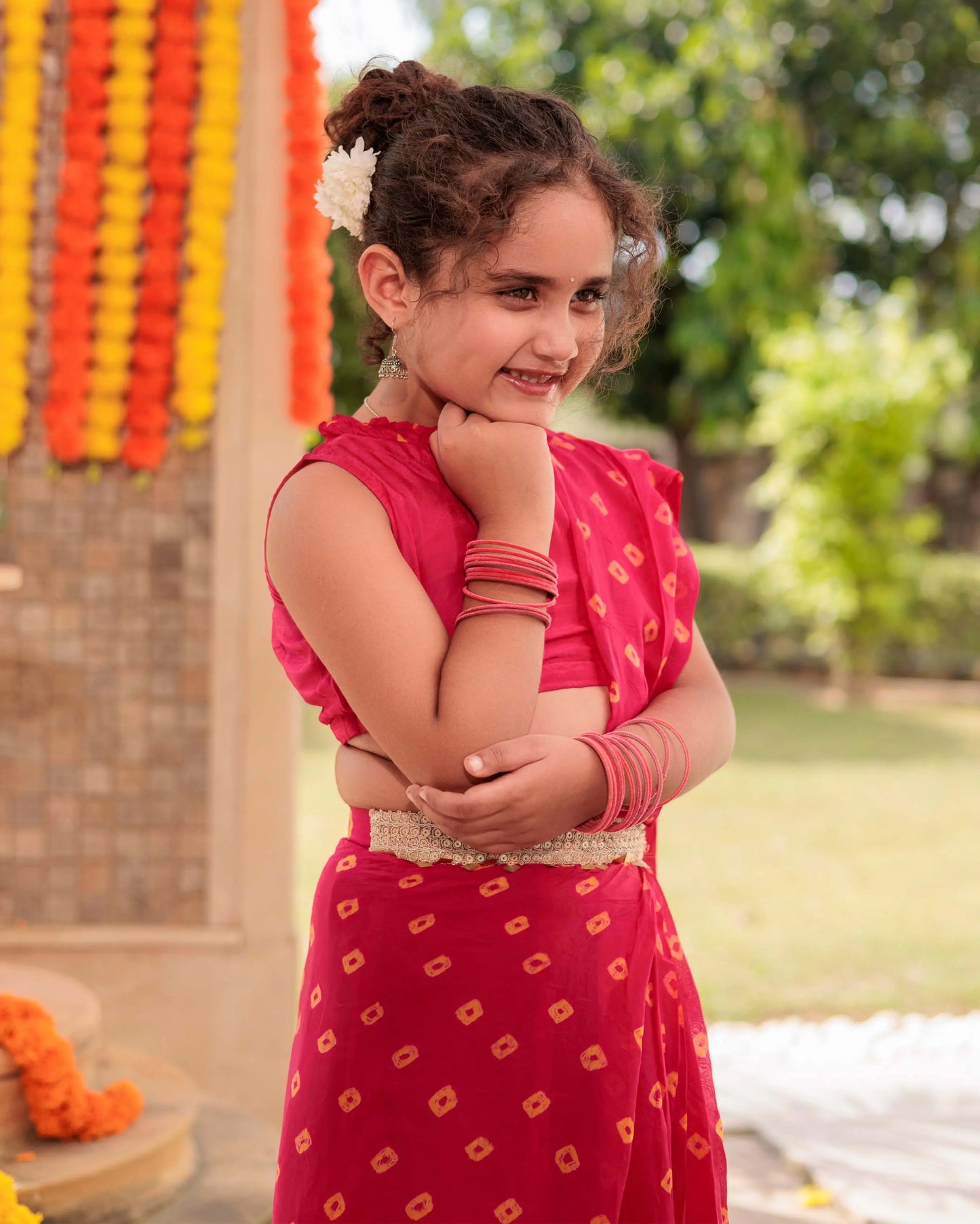 Twisted Bliss Pink Silk Draped Saree My Store