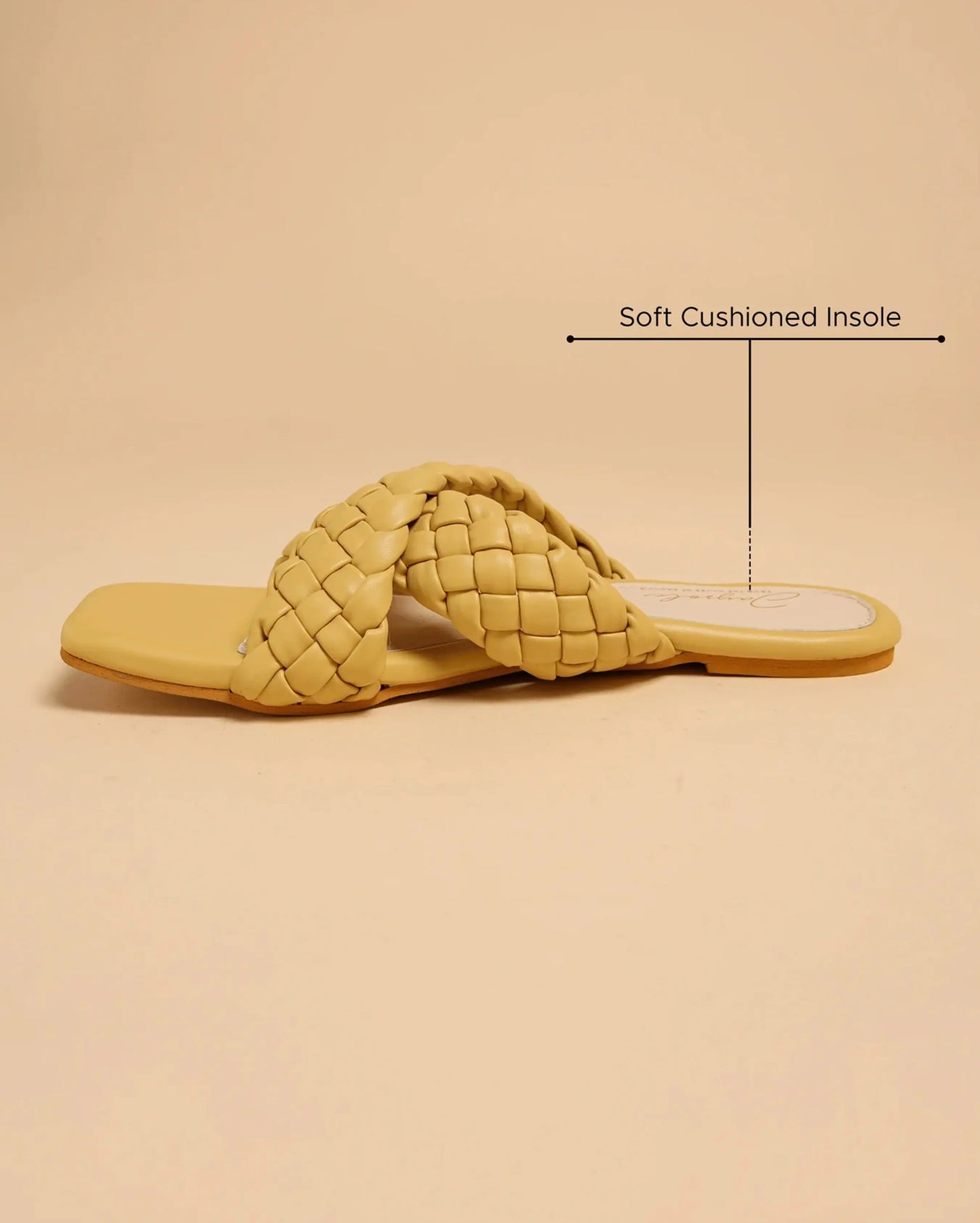 Blazing Yellow Braided Flats My Store