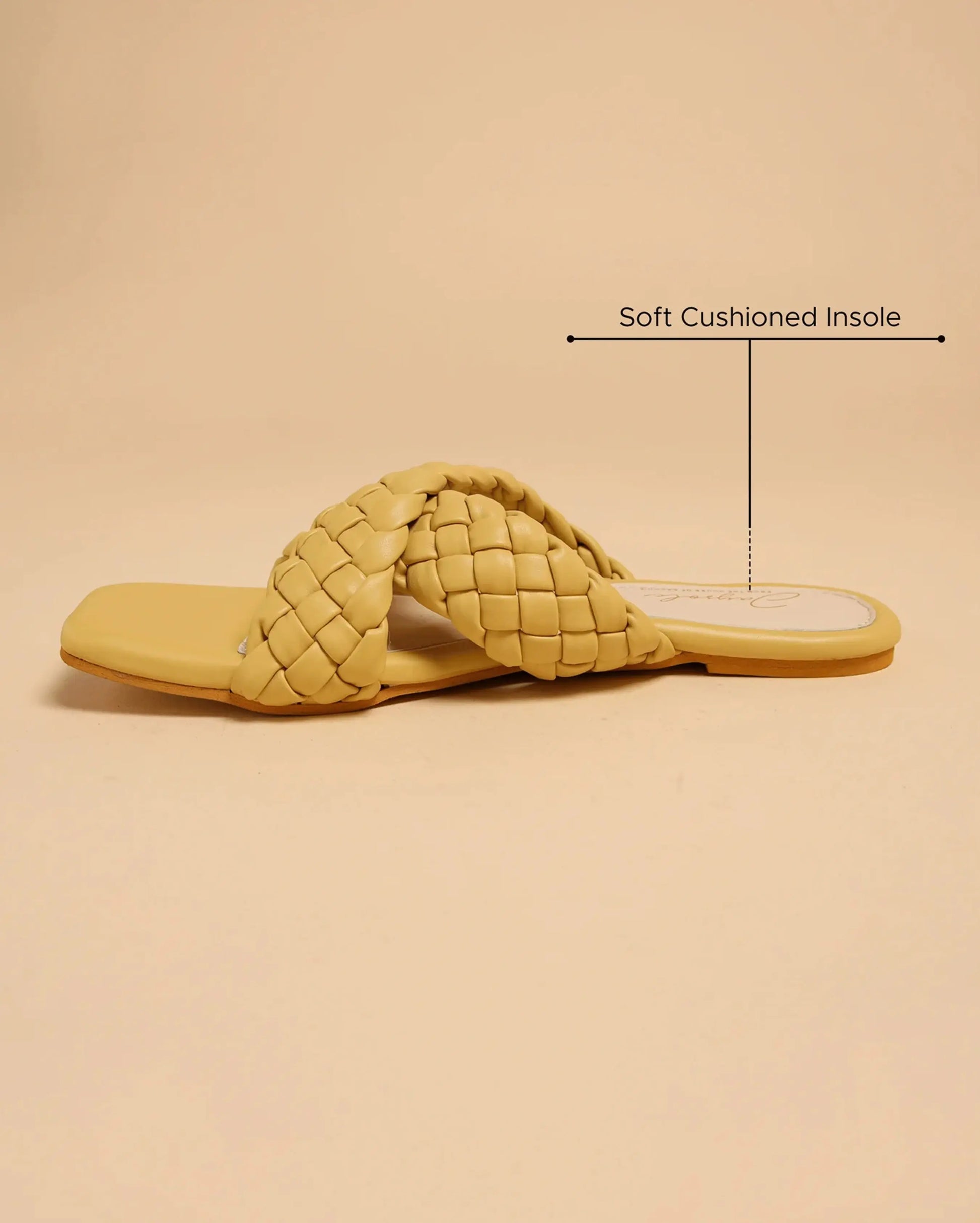 Blazing Yellow Braided Flats My Store