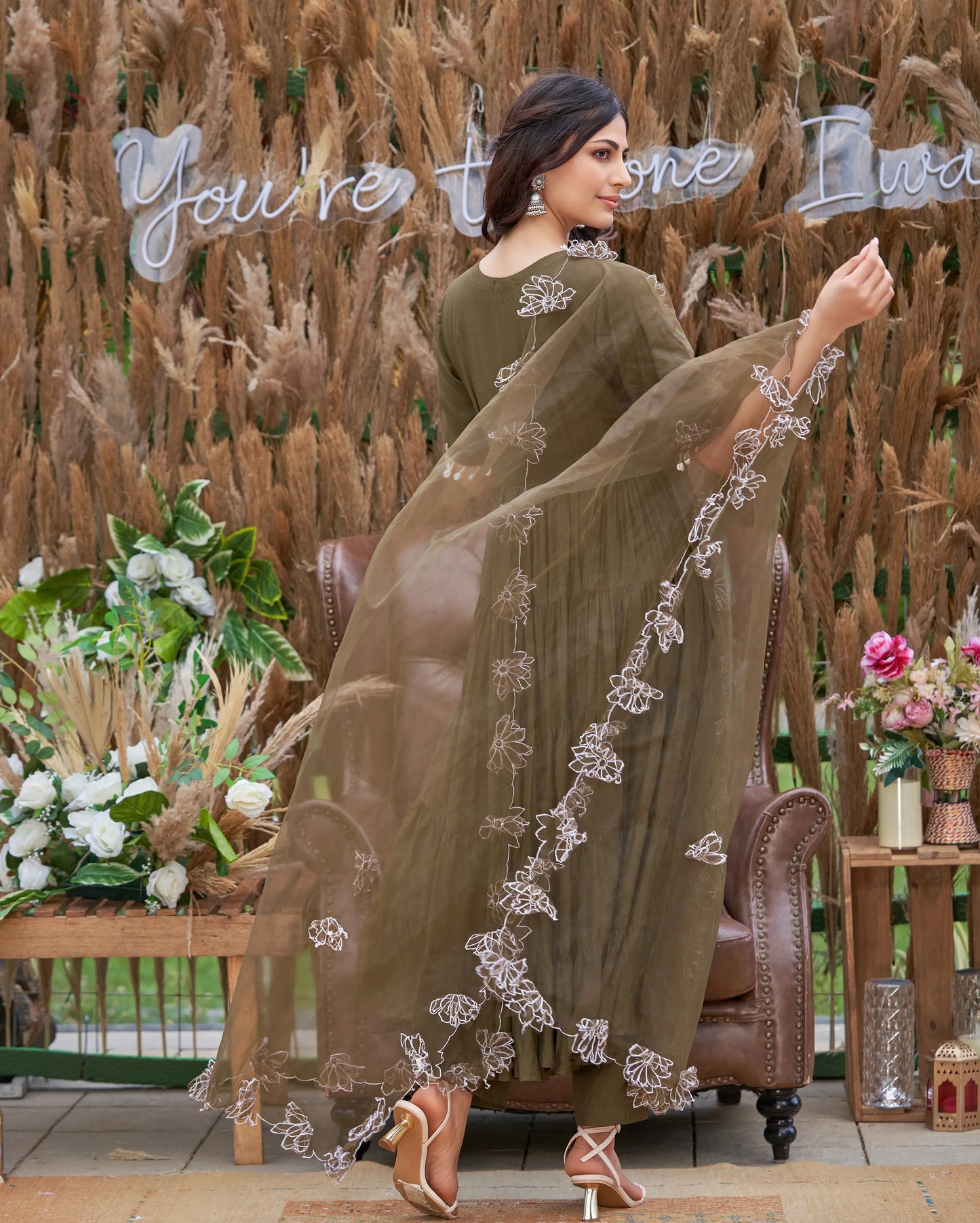 Dhriti Dark Green Solid Silk Suit Set My Store