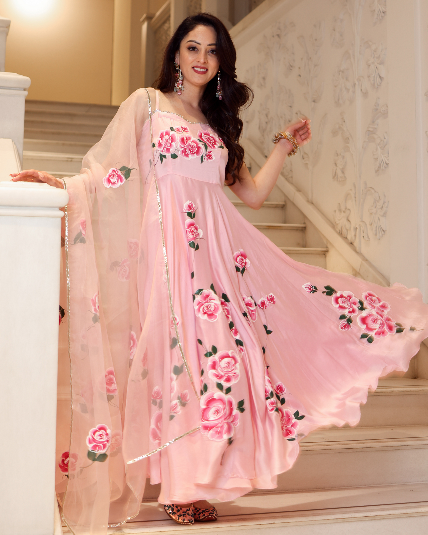 Pink Marble Handpainted Suit Set Quick Cart