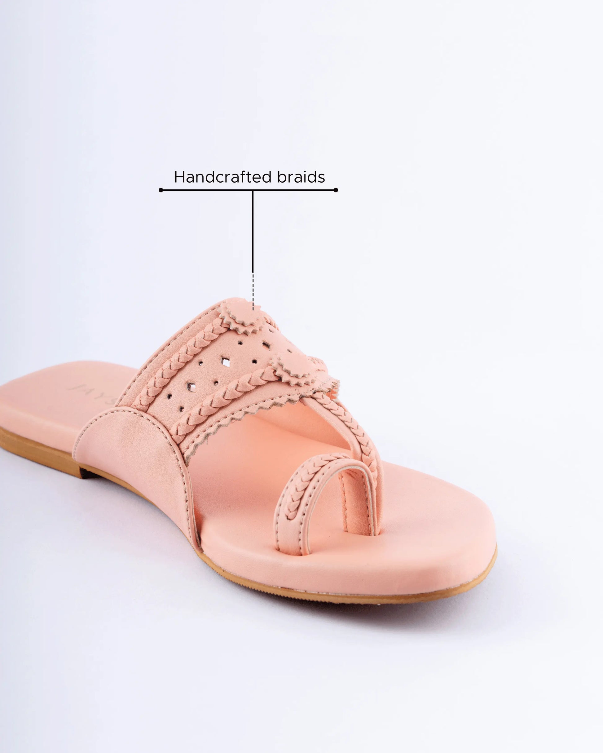 Salmon Peach Solid Kolha Flats My Store