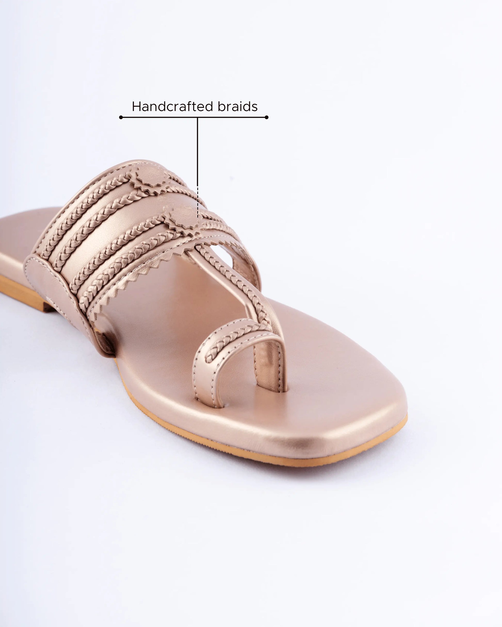 Rose Gold Solid Kolha Flats My Store